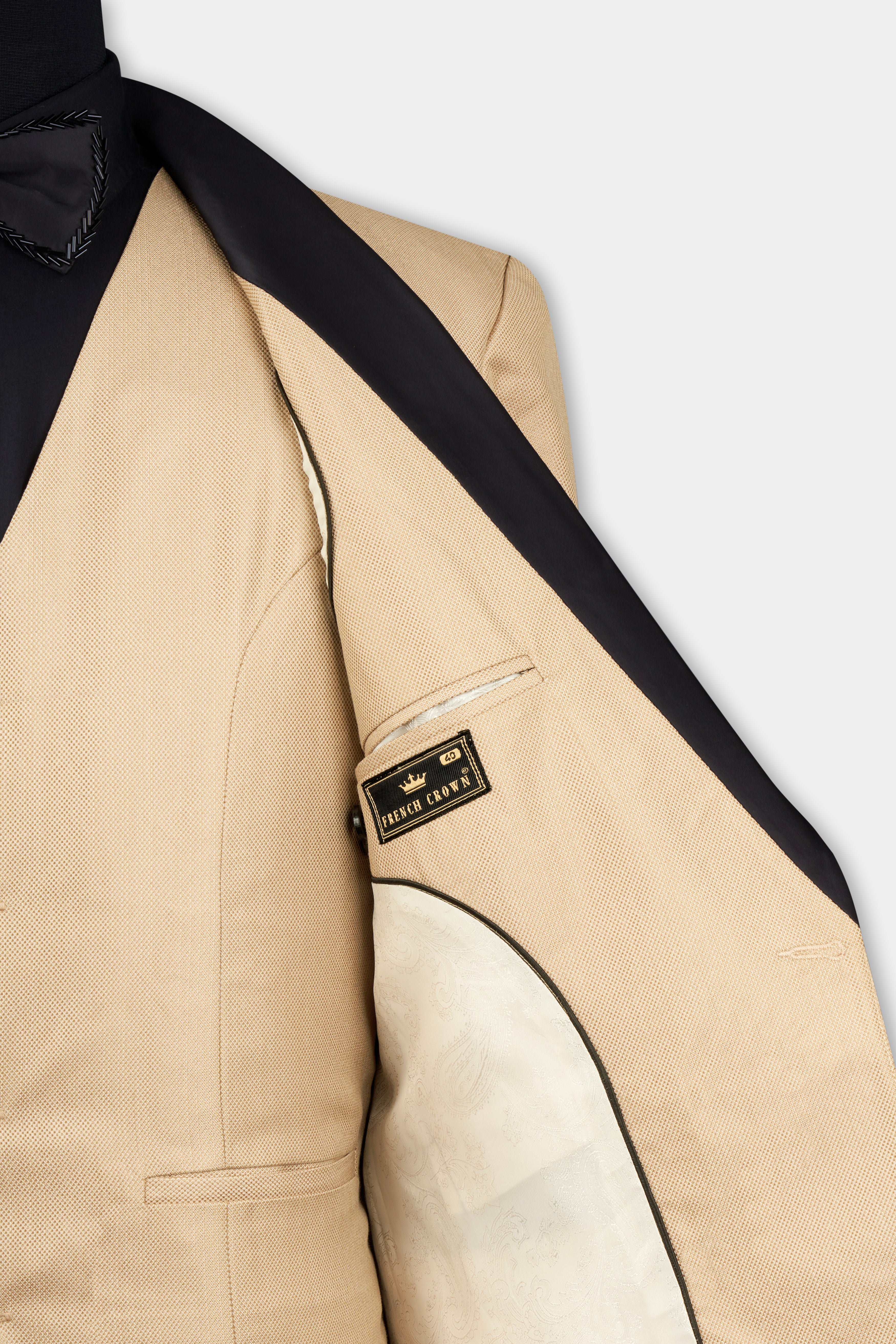 Thistle Brown Dobby Textured Tuxedo Suit