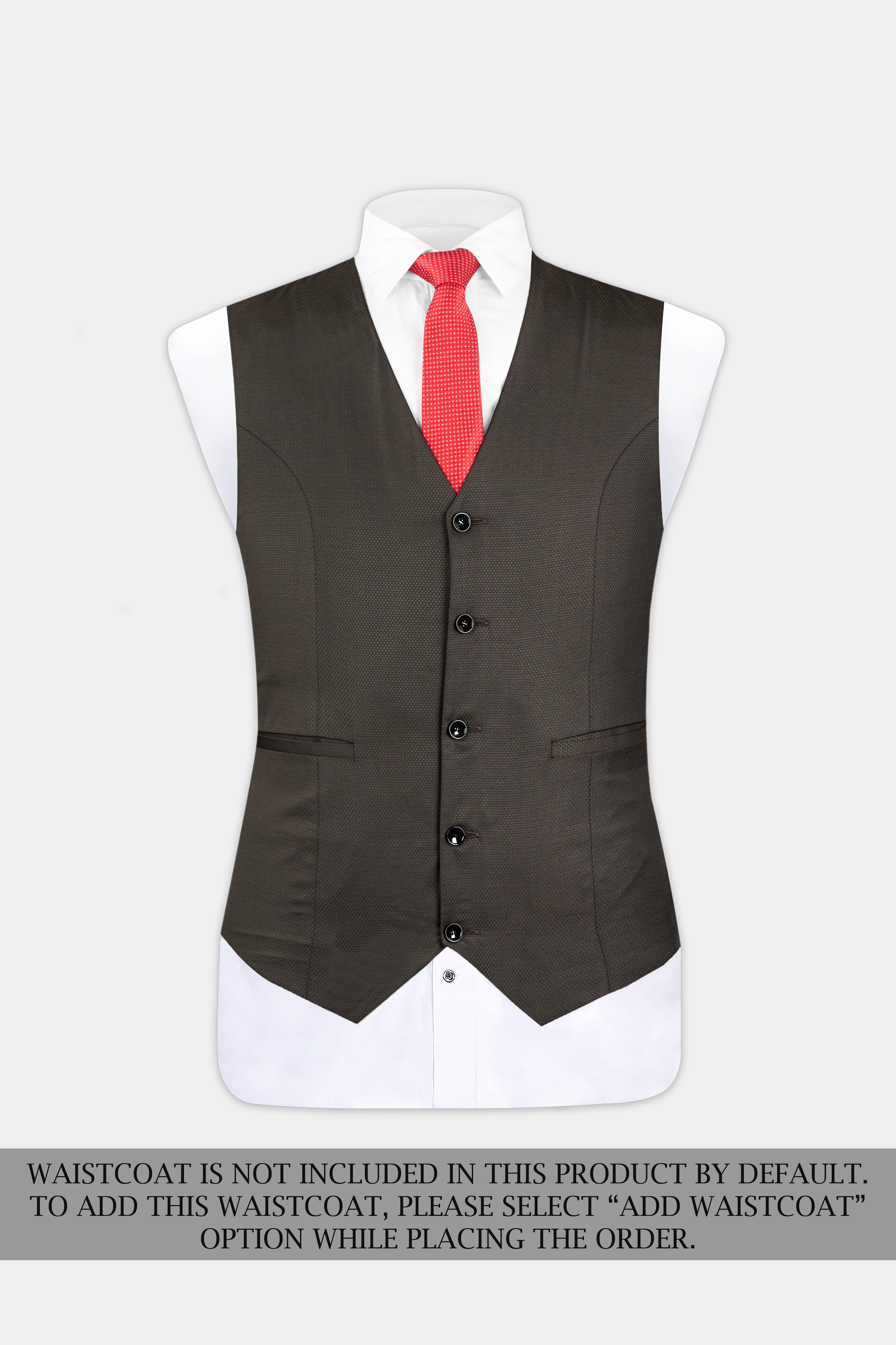 Merline Dark Brown Dobby Textured Double Breasted Suit