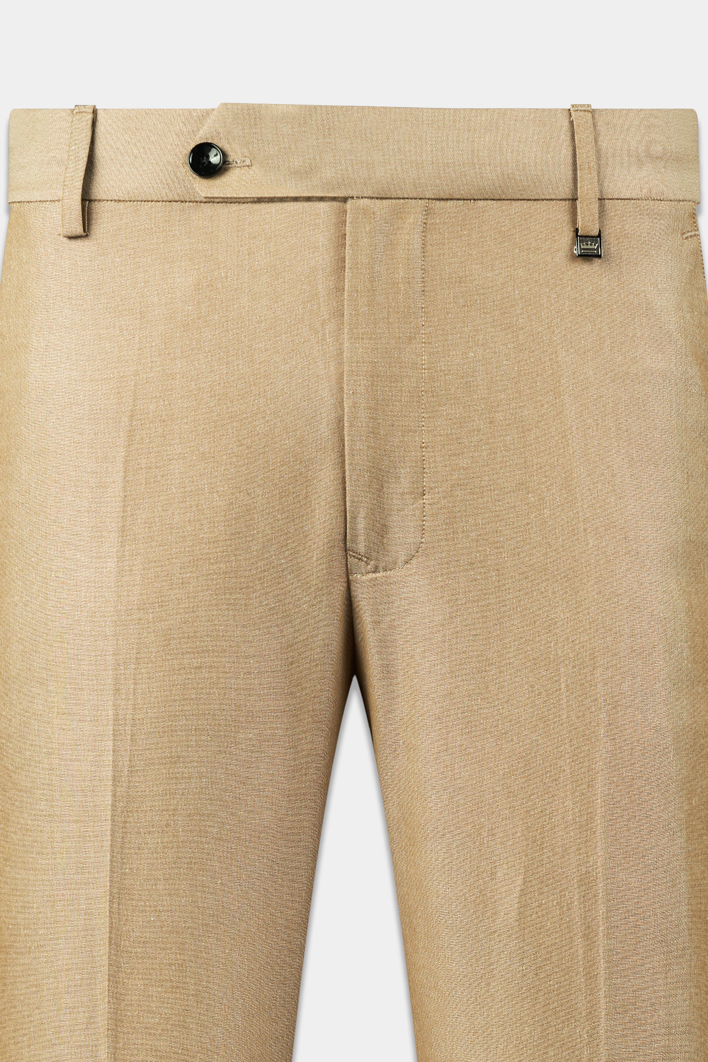 Heathered Light Brown Cross Placket Bandhgala Suit