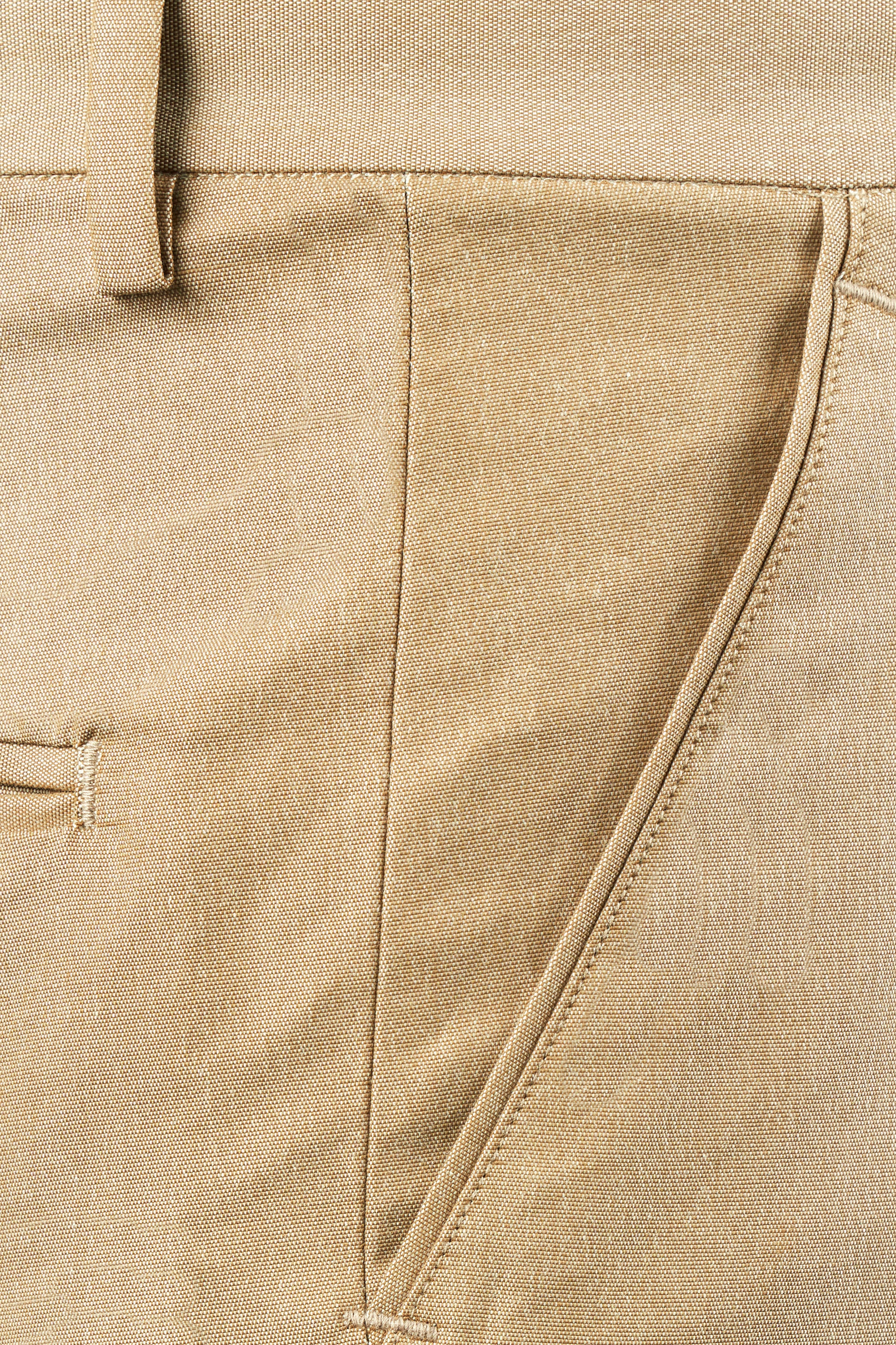 Heathered Light Brown Cross Placket Bandhgala Suit