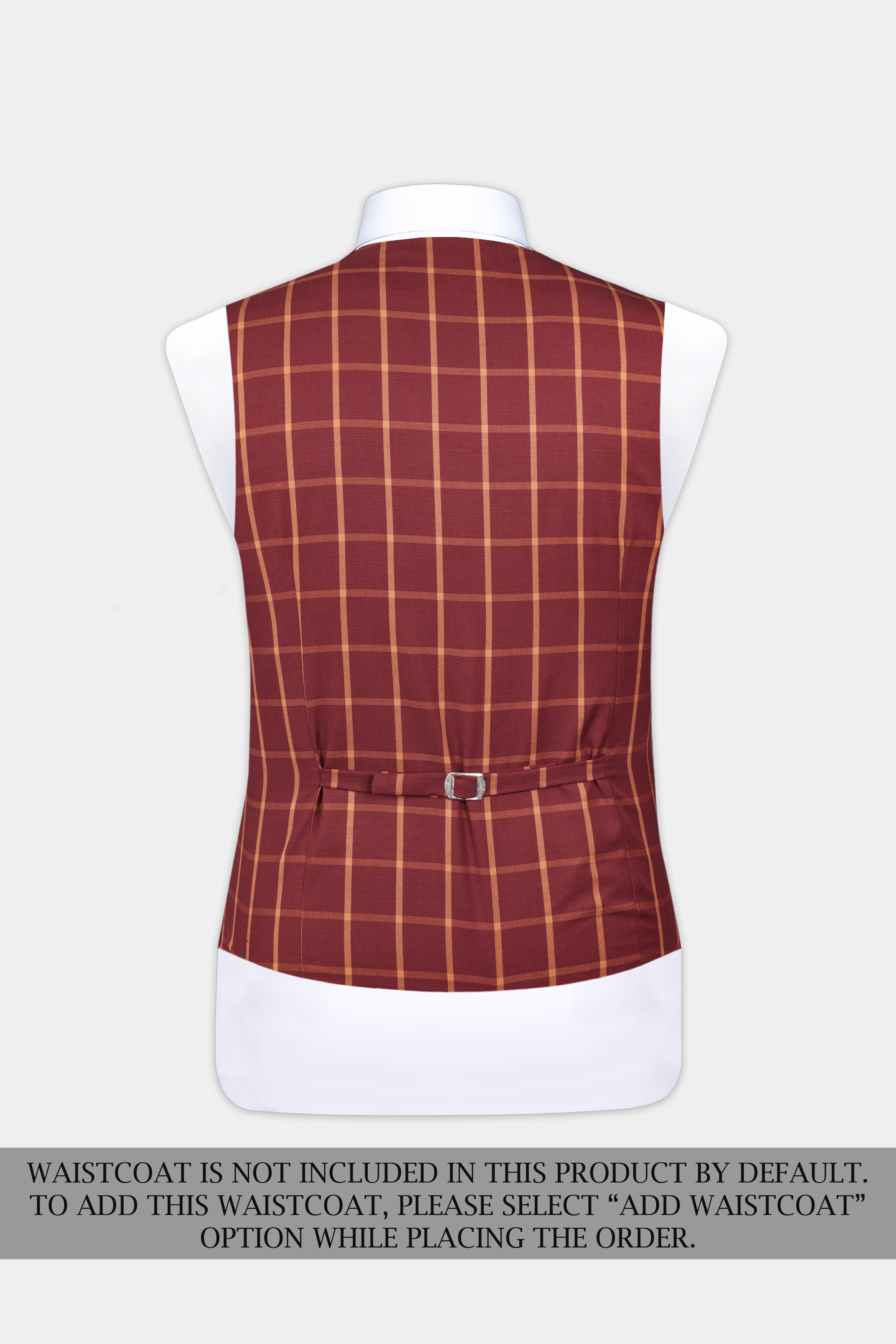 Wine and Chestnut Red Plaid Single Breasted Suit