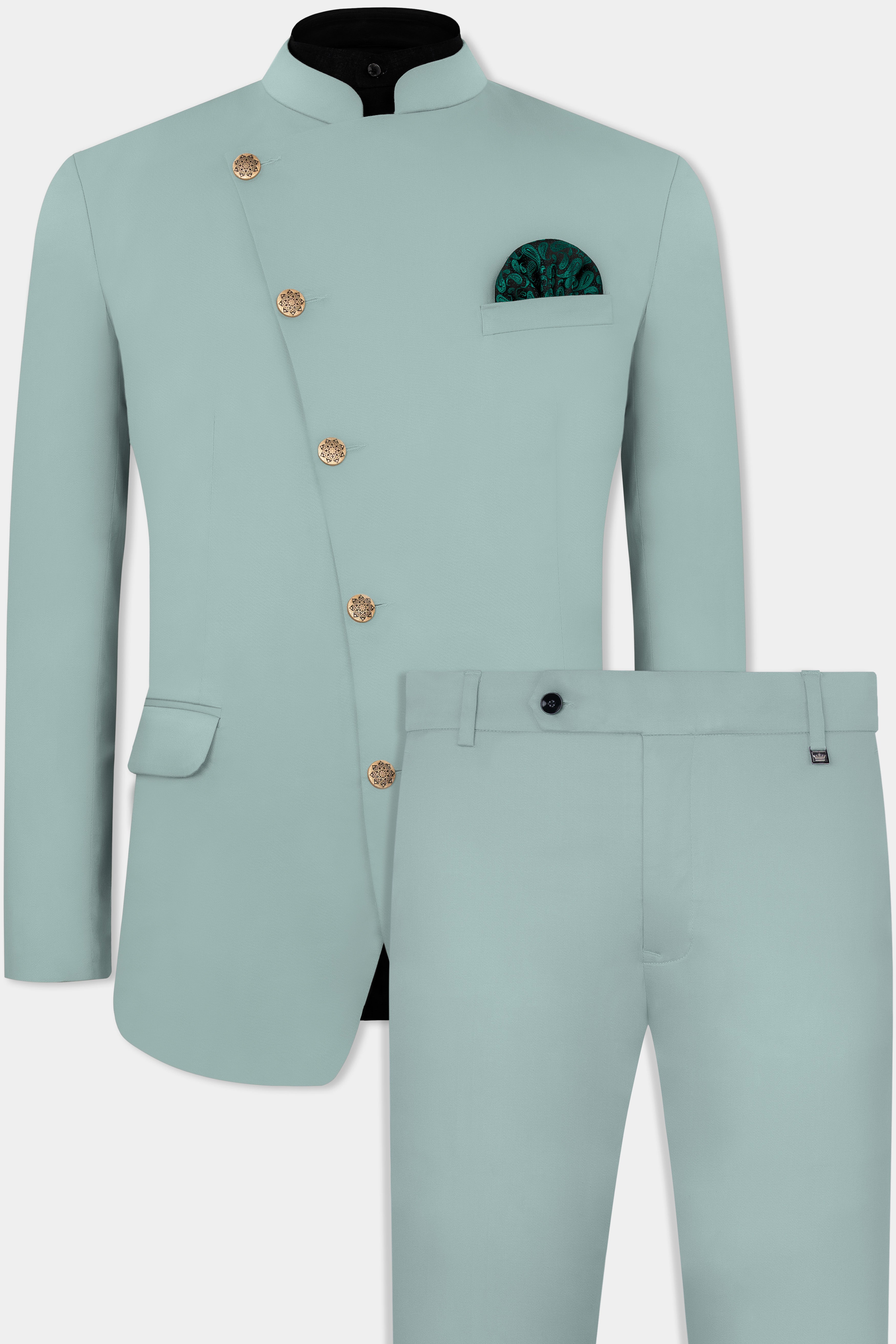 Edward Blue Premium Cotton Cross Placket Bandhgala Stretchable Traveler Suit ST2792-CBG-36, ST2792-CBG-38, ST2792-CBG-40, ST2792-CBG-42, ST2792-CBG-44, ST2792-CBG-46, ST2792-CBG-48, ST2792-CBG-50, ST2792-CBG-52, ST2792-CBG-54, ST2792-CBG-56, ST2792-CBG-58, ST2792-CBG-60