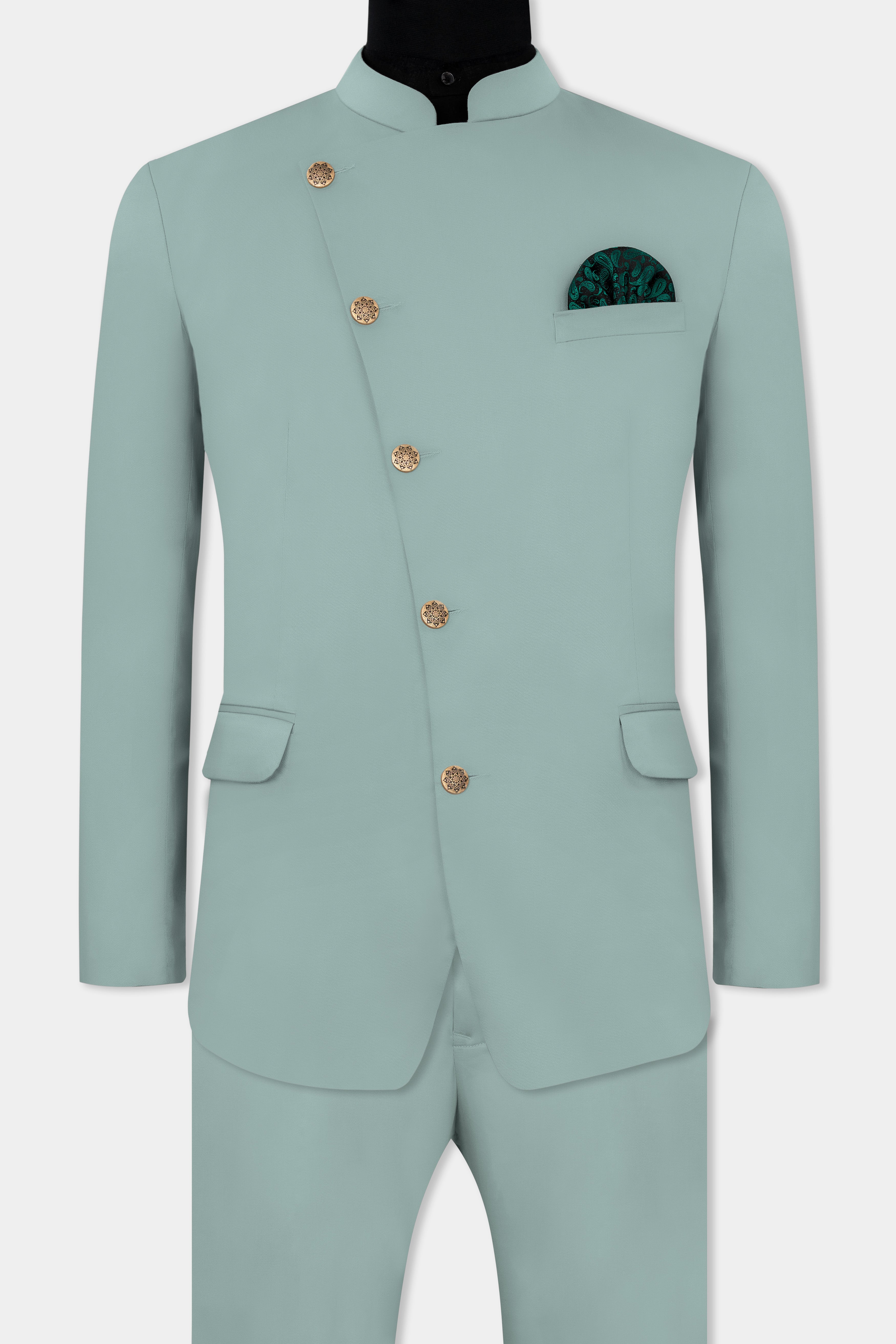 Edward Blue Premium Cotton Cross Placket Bandhgala Stretchable Traveler Suit ST2792-CBG-36, ST2792-CBG-38, ST2792-CBG-40, ST2792-CBG-42, ST2792-CBG-44, ST2792-CBG-46, ST2792-CBG-48, ST2792-CBG-50, ST2792-CBG-52, ST2792-CBG-54, ST2792-CBG-56, ST2792-CBG-58, ST2792-CBG-60