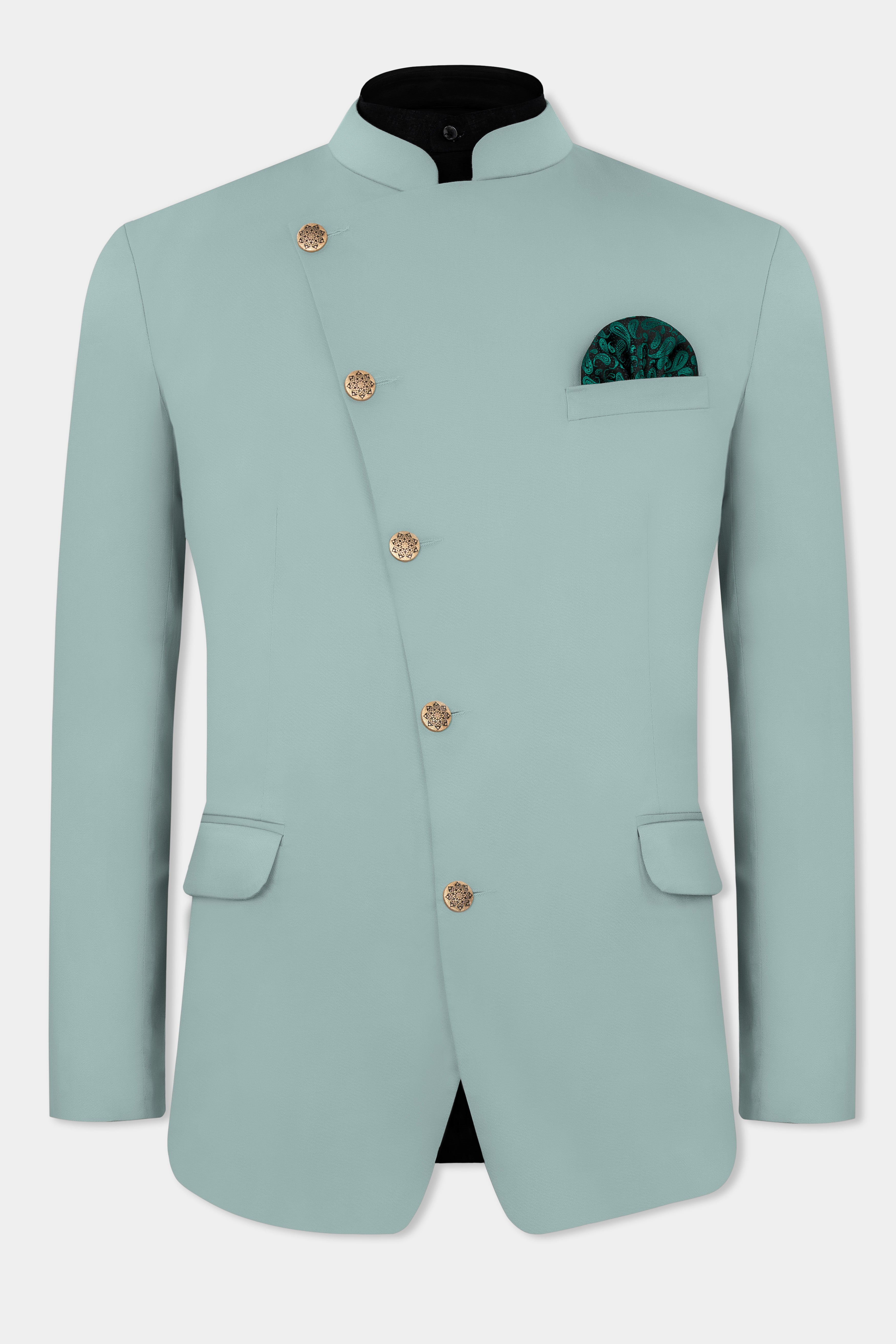 Edward Blue Premium Cotton Cross Placket Bandhgala Stretchable Traveler Suit ST2792-CBG-36, ST2792-CBG-38, ST2792-CBG-40, ST2792-CBG-42, ST2792-CBG-44, ST2792-CBG-46, ST2792-CBG-48, ST2792-CBG-50, ST2792-CBG-52, ST2792-CBG-54, ST2792-CBG-56, ST2792-CBG-58, ST2792-CBG-60