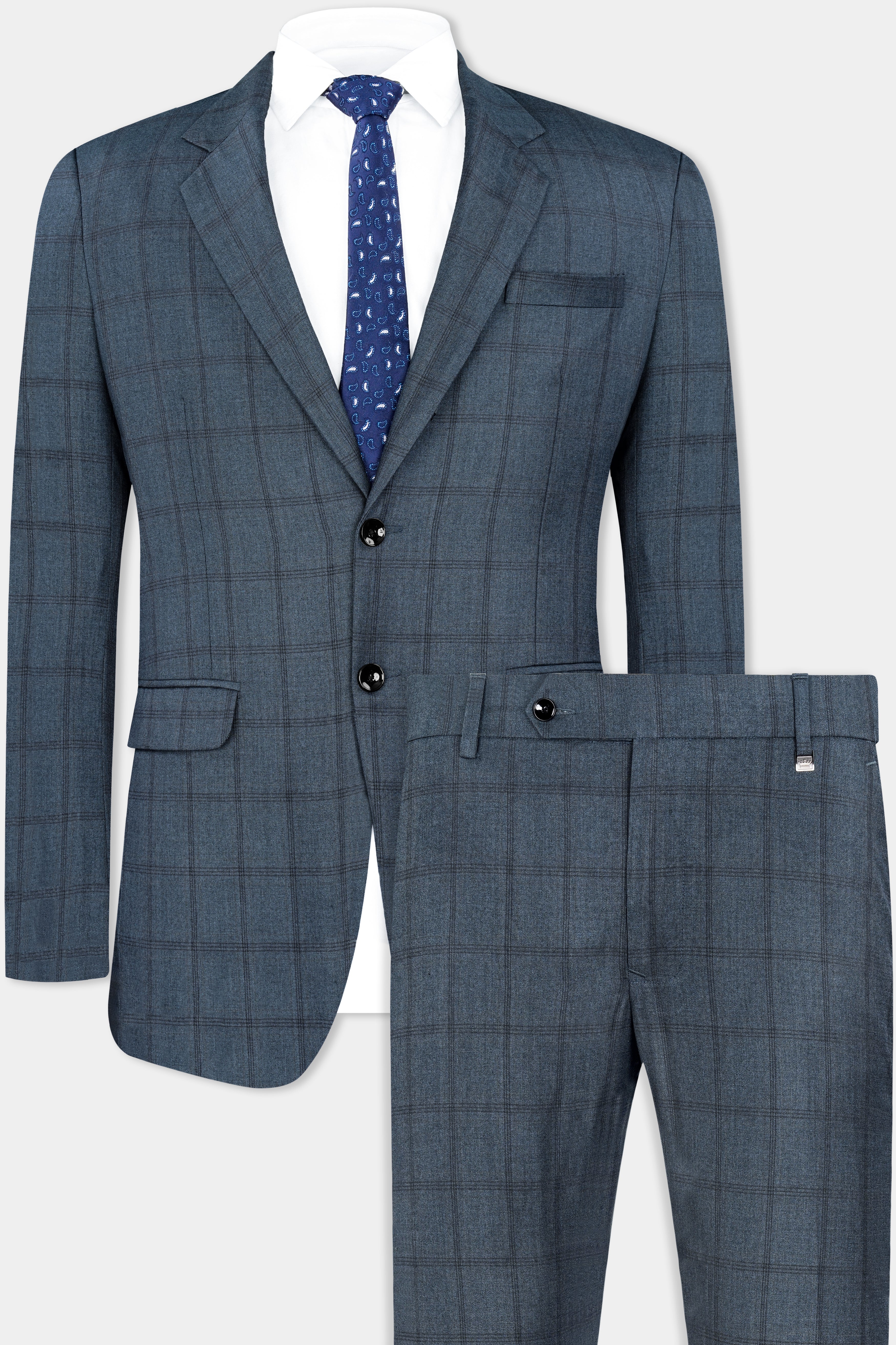 Bayoux Gray Plaid Wool Rich Suit ST2906-SB-36, ST2906-SB-38, ST2906-SB-40, ST2906-SB-42, ST2906-SB-44, ST2906-SB-46, ST2906-SB-48, ST2906-SB-50, ST2906-SB-52, ST2906-SB-54, ST2906-SB-56, ST2906-SB-58, ST2906-SB-60