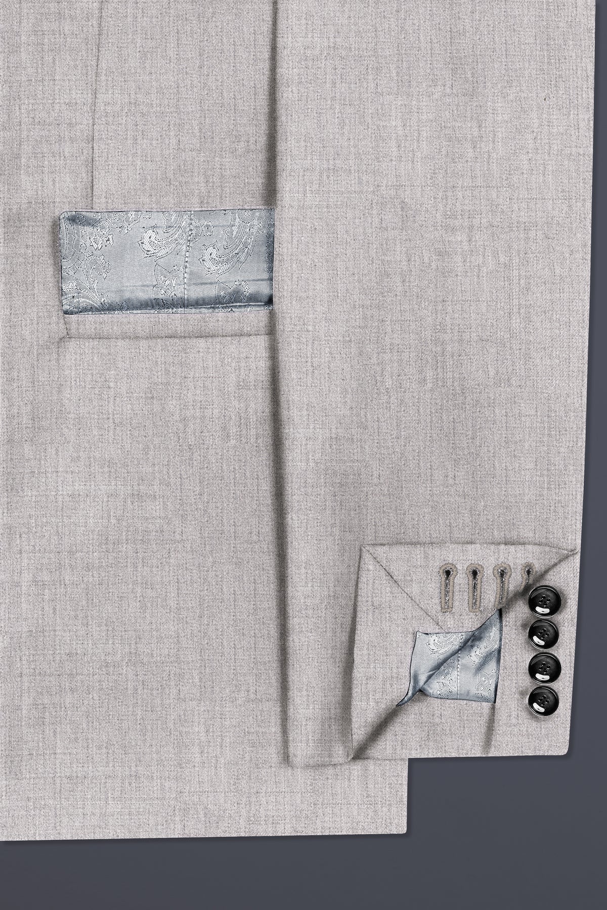 Martini Cream Textured Wool Rich Double Breasted Suit