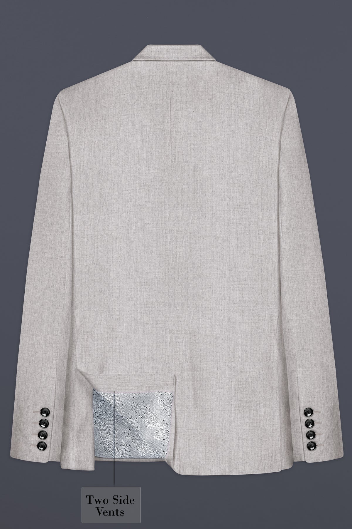 Martini Cream Textured Wool Rich Double Breasted Suit