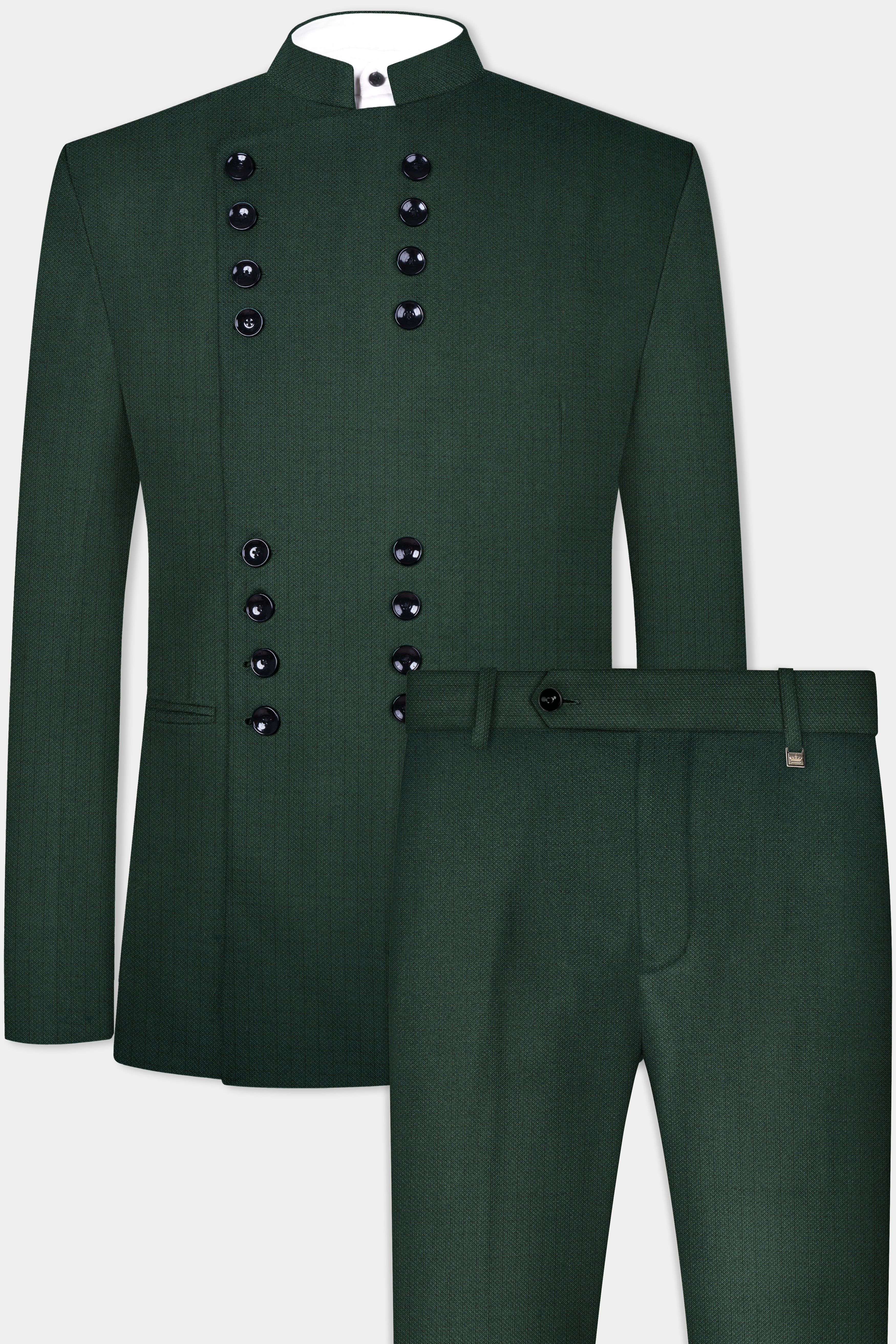 Everglade Green Micro Checkered Wool Rich Suit