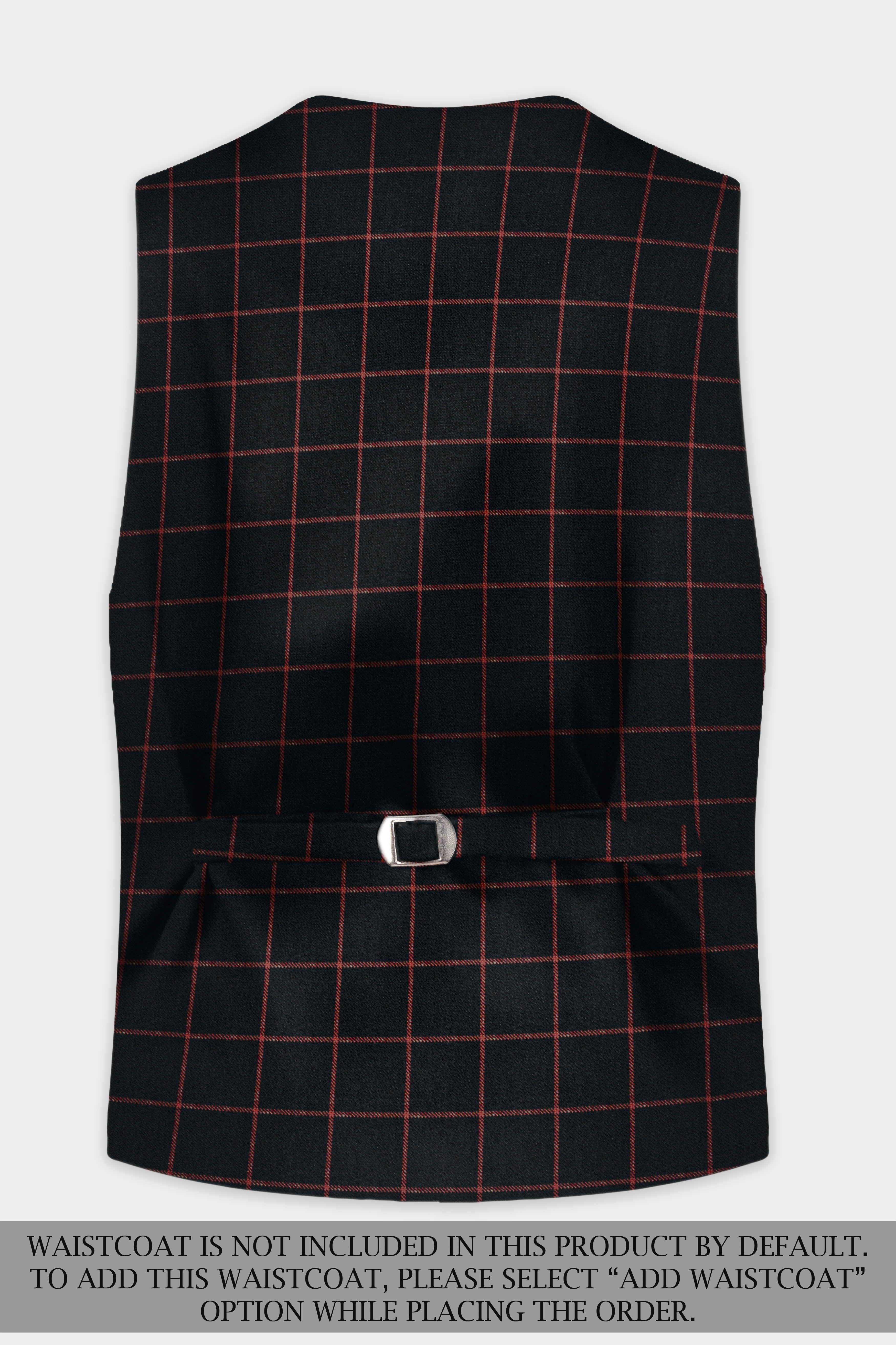 Moccaccino Black Windowpane Double Breasted Tweed Suit