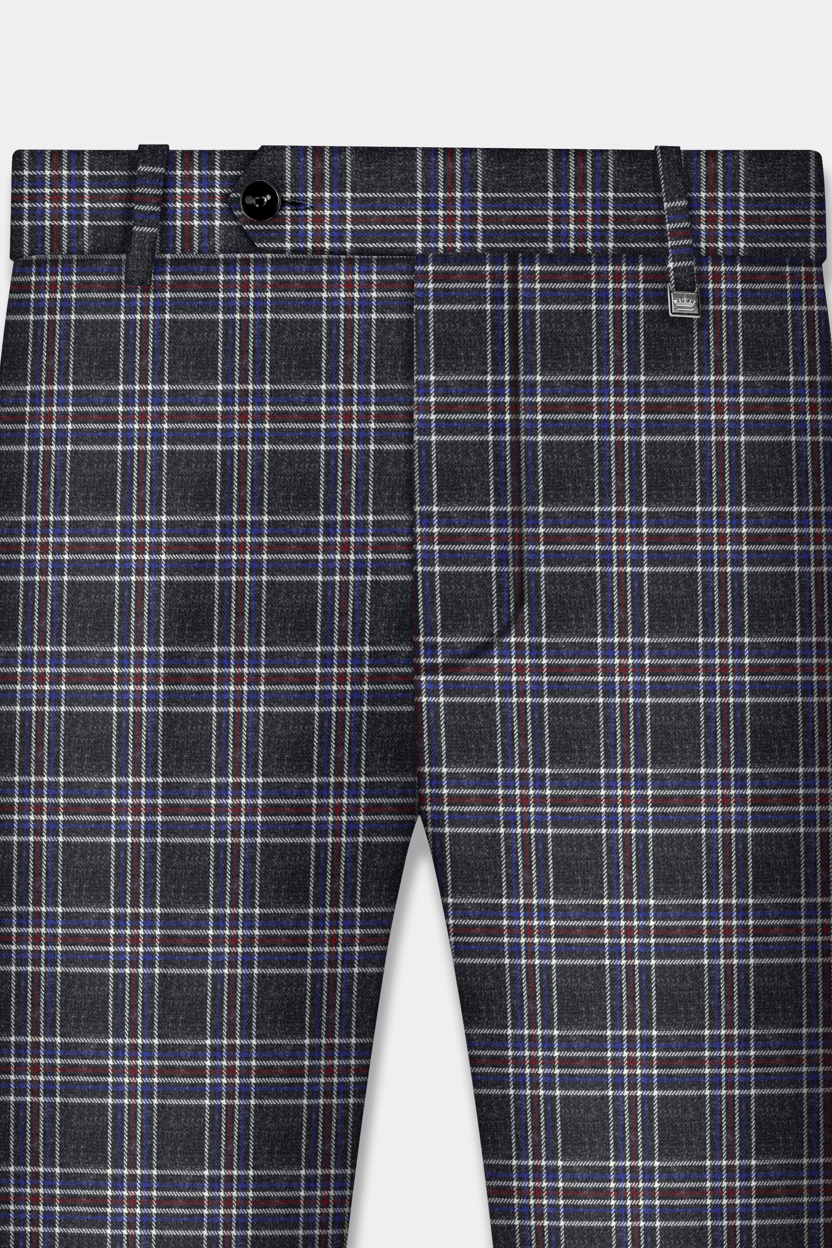 Tuatara Gray Multicolour Plaid Tweed Suit