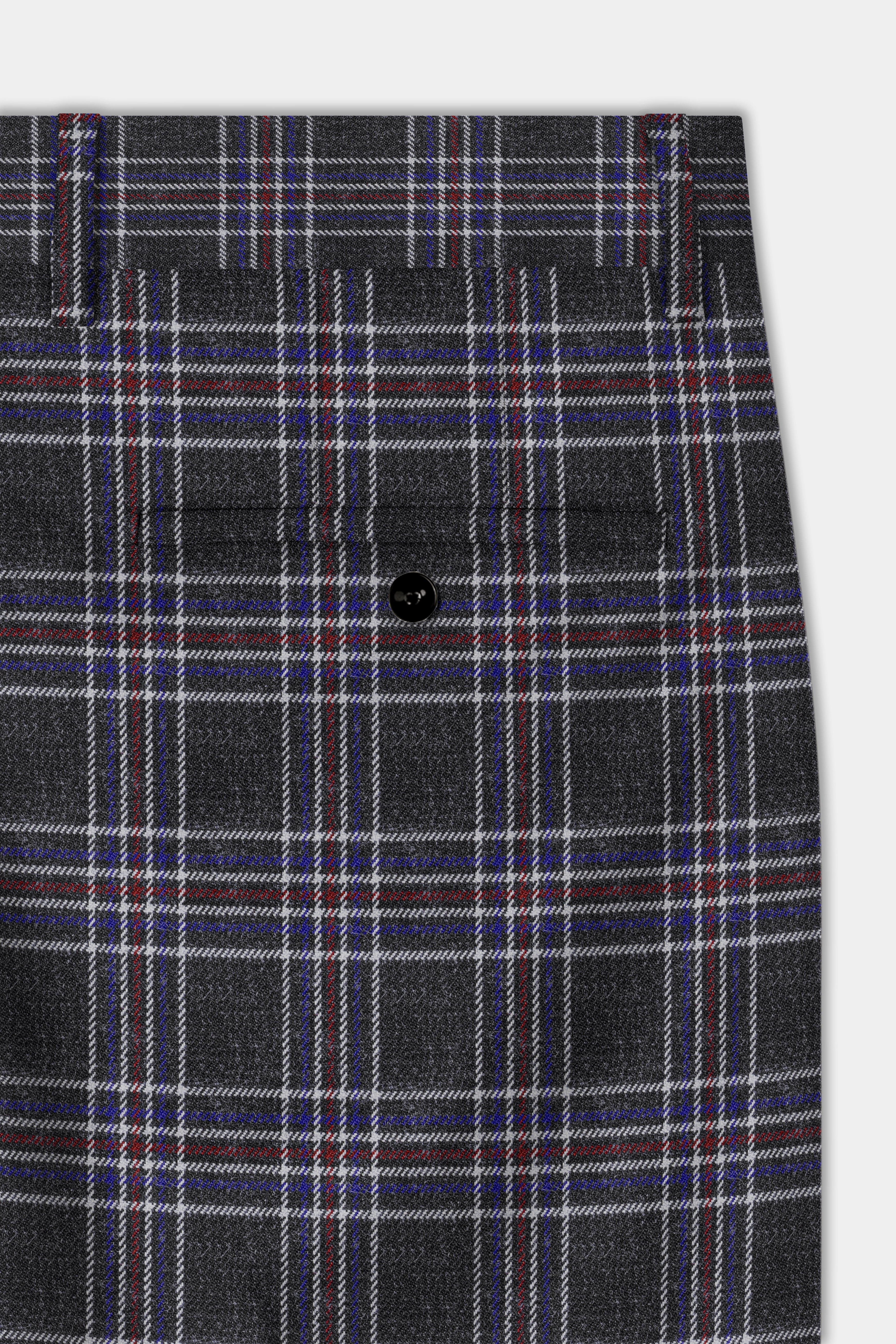 Tuatara Gray Multicolour Plaid Tweed Suit
