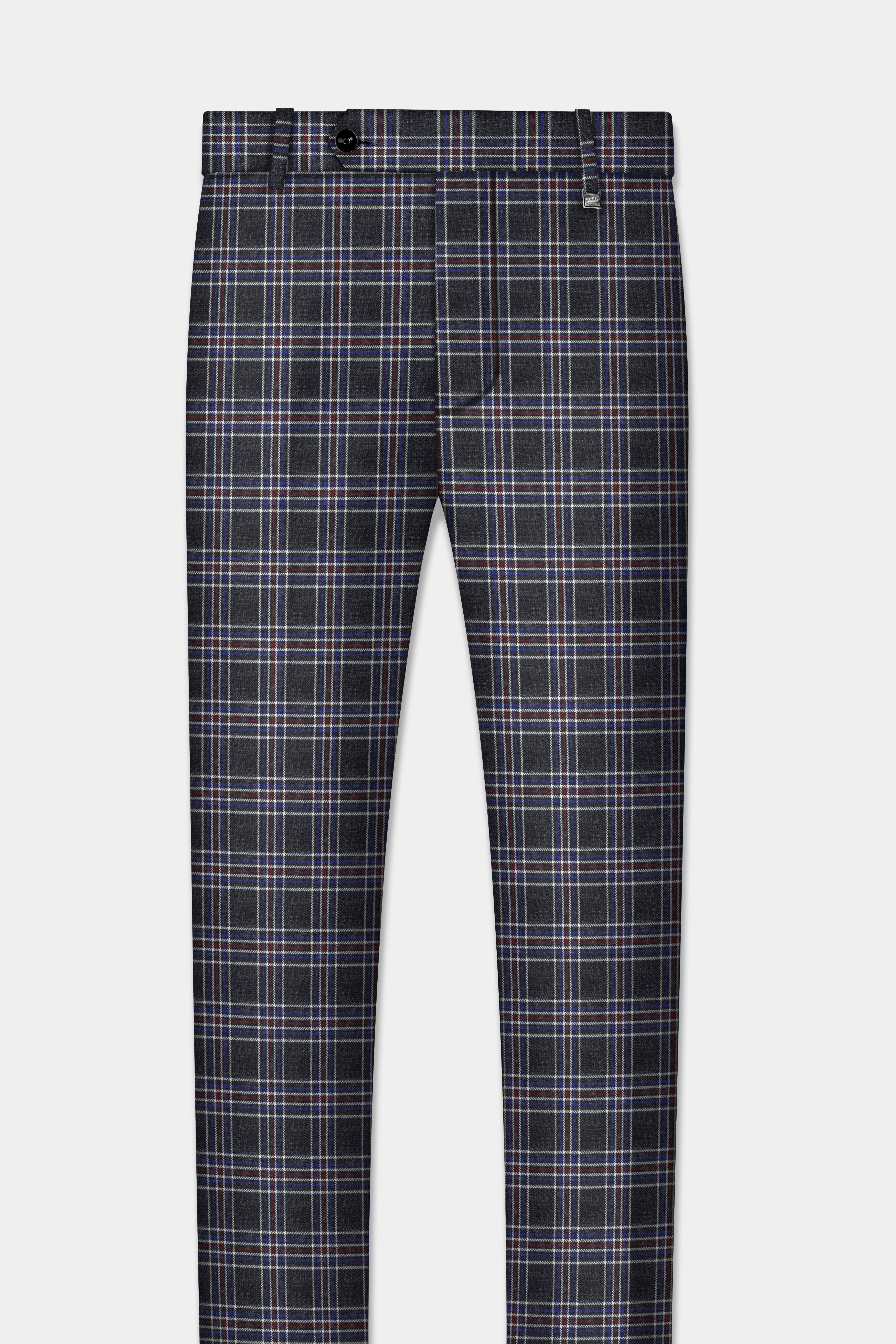 Tuatara Gray Multicolour Plaid Tweed Suit