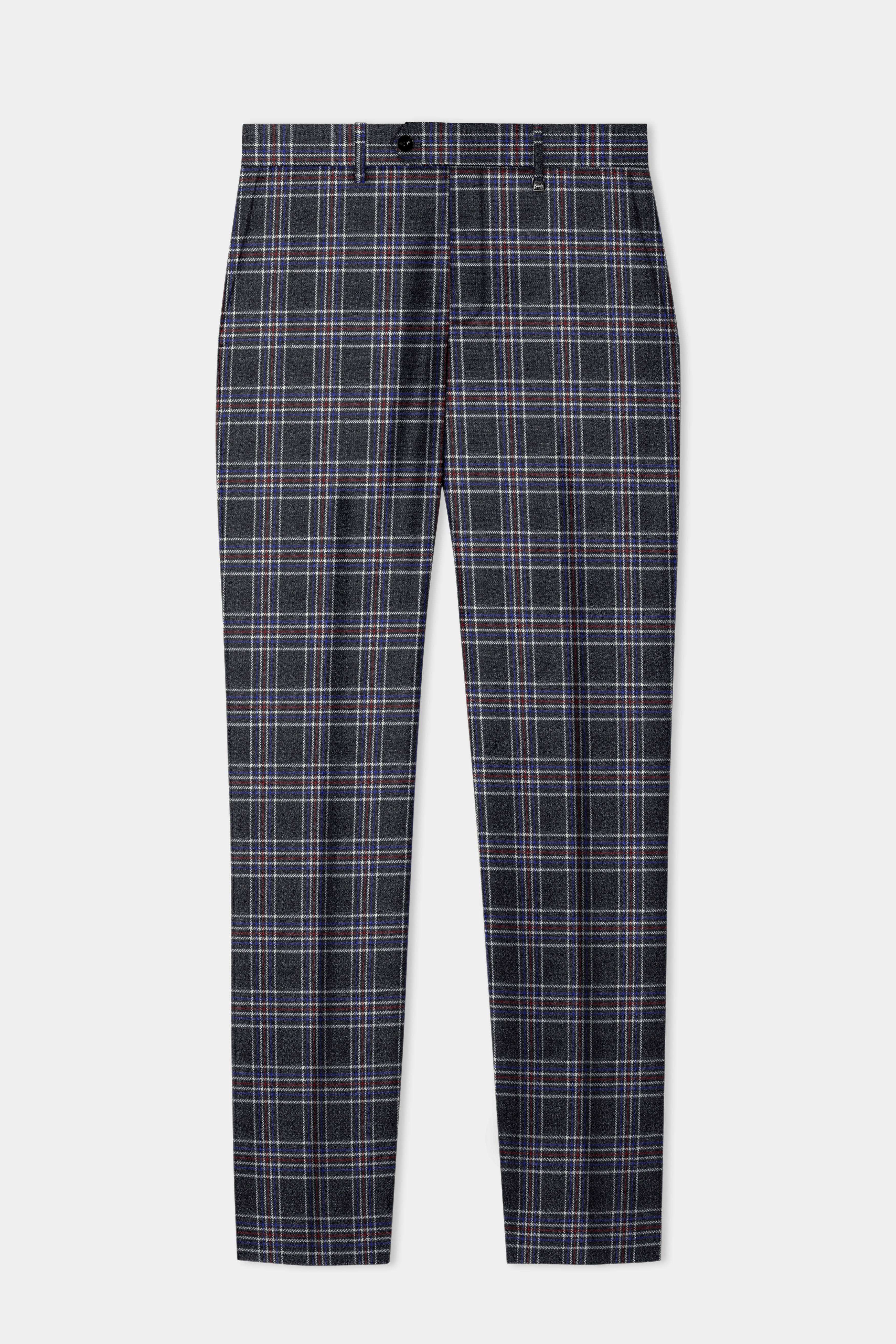 Tuatara Gray Multicolour Plaid Tweed Suit
