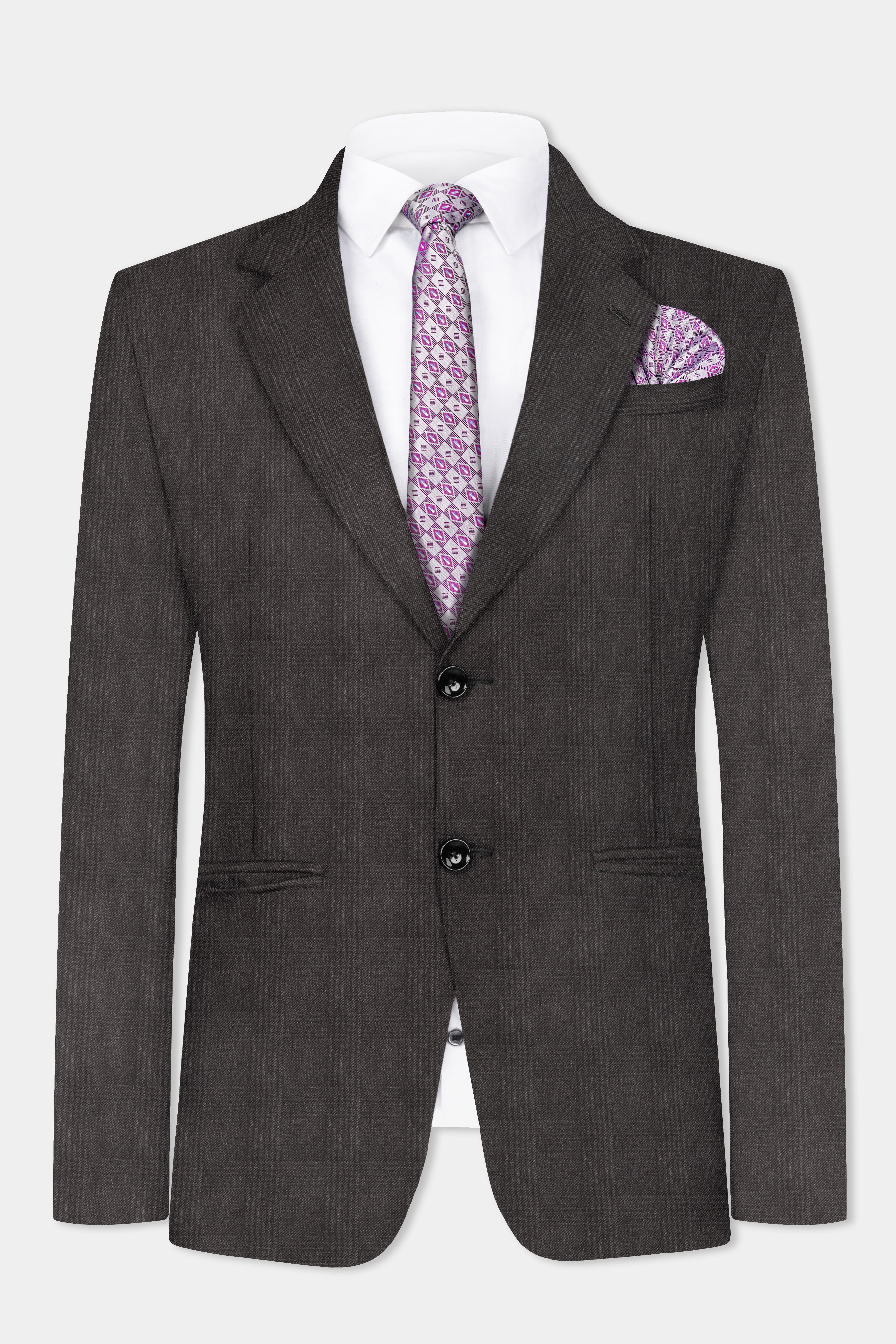Piano Brown Plaid Tweed Suit