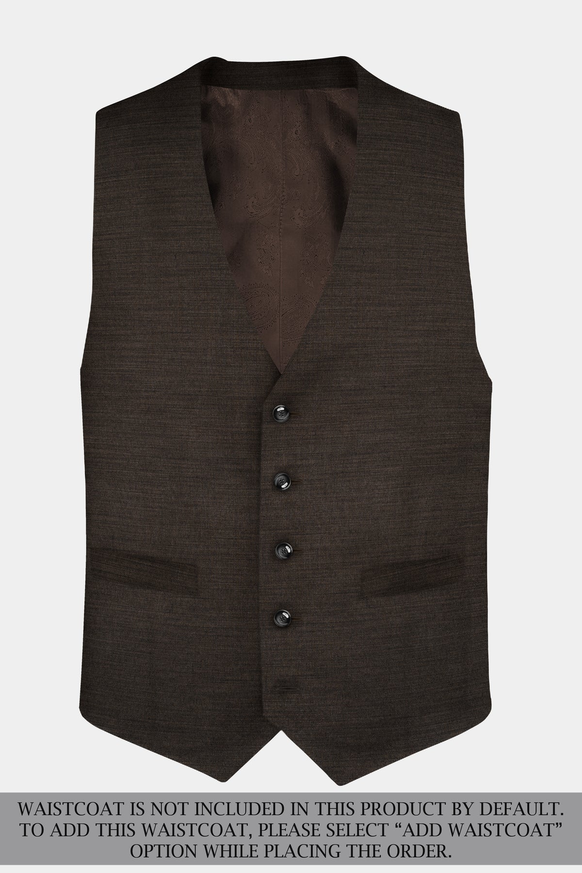 Eclipse Brown Textured Wool Blend Double Breasted Suit