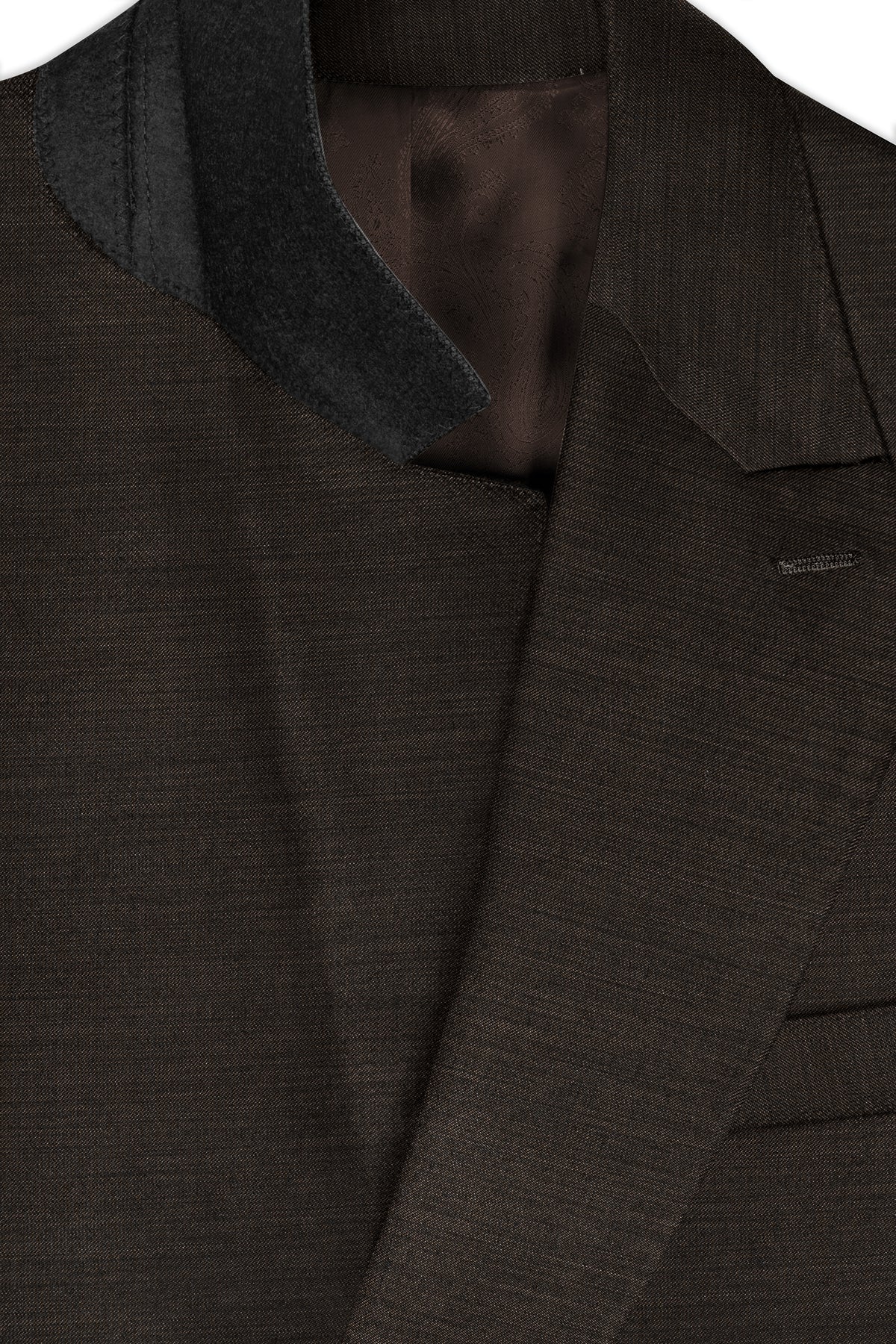 Eclipse Brown Textured Wool Blend Double Breasted Suit