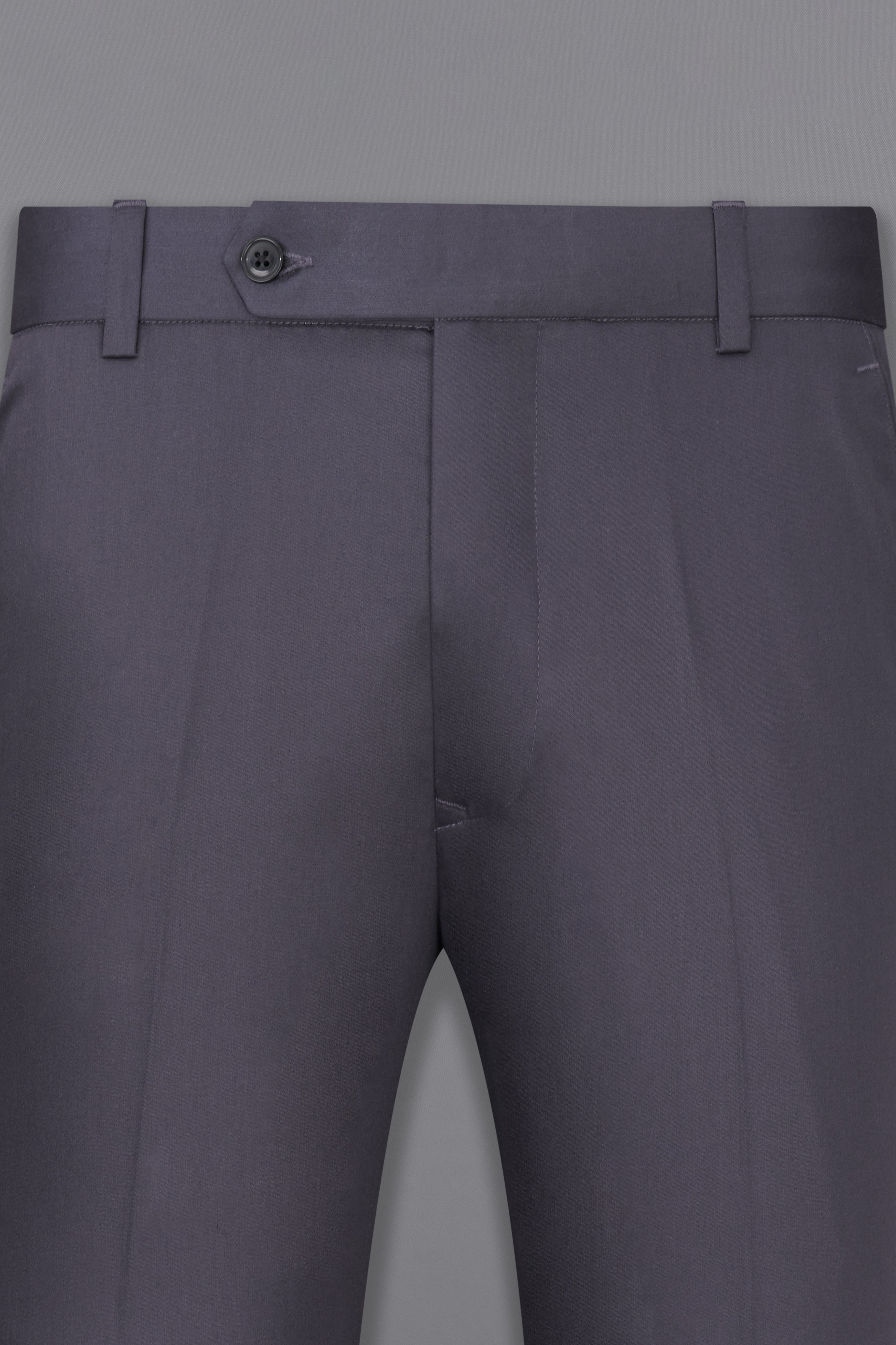 Mid Grey Subtle Sheen Cross Placket Wool Blend Bandhgala/Mandarin Suit