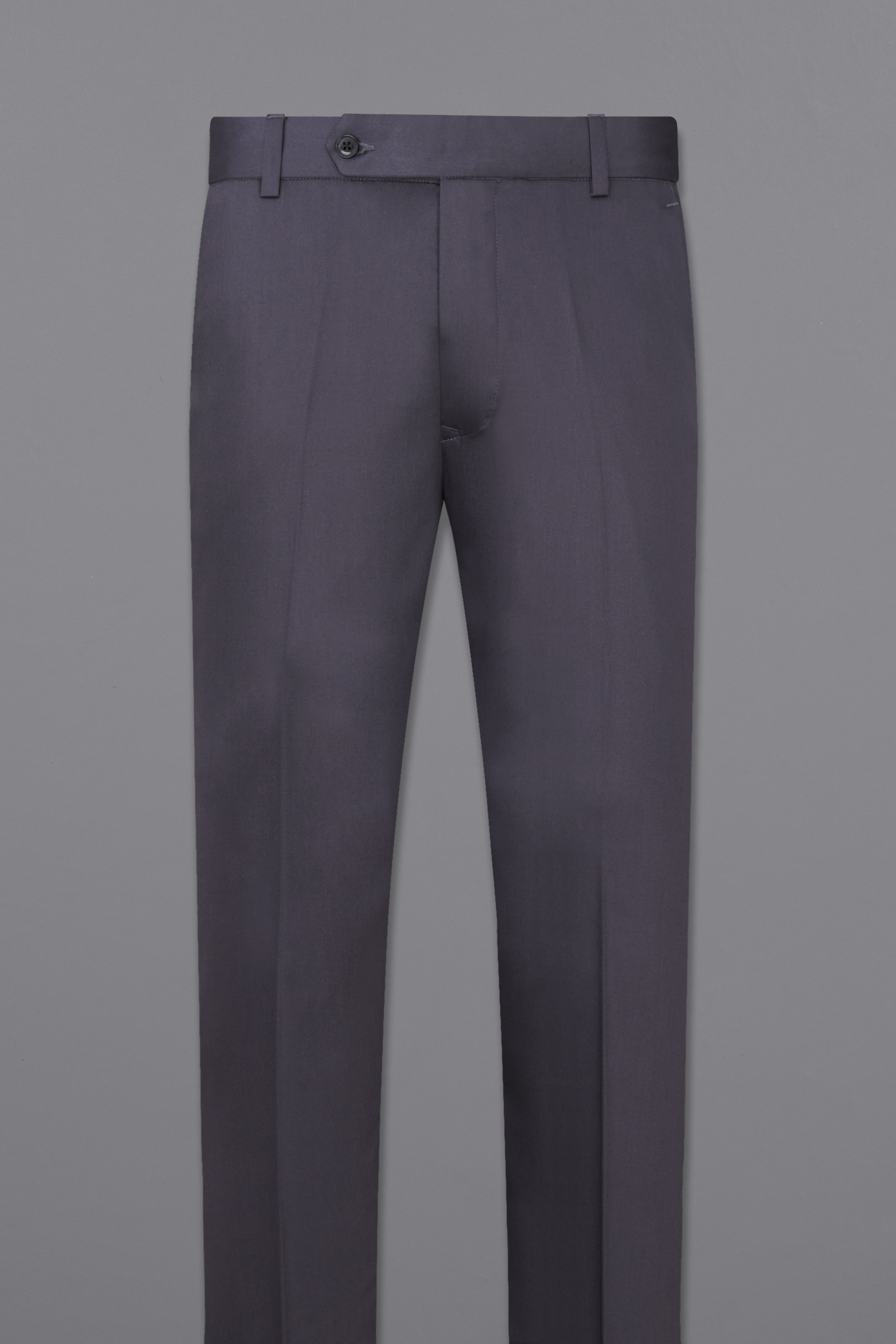 Mid Grey Subtle Sheen Cross Placket Wool Blend Bandhgala/Mandarin Suit