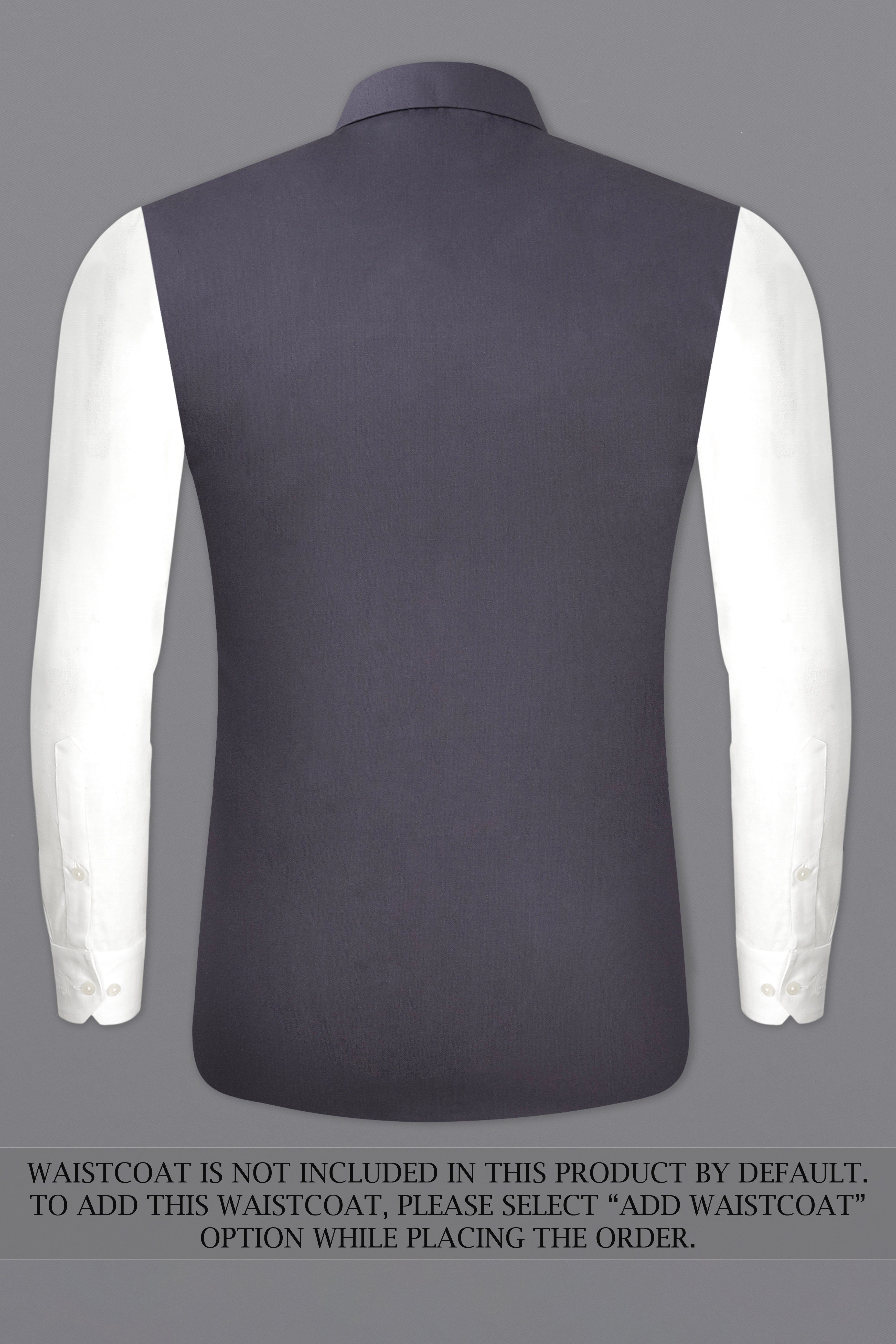 Mid Grey Subtle Sheen Cross Placket Wool Blend Bandhgala/Mandarin Suit