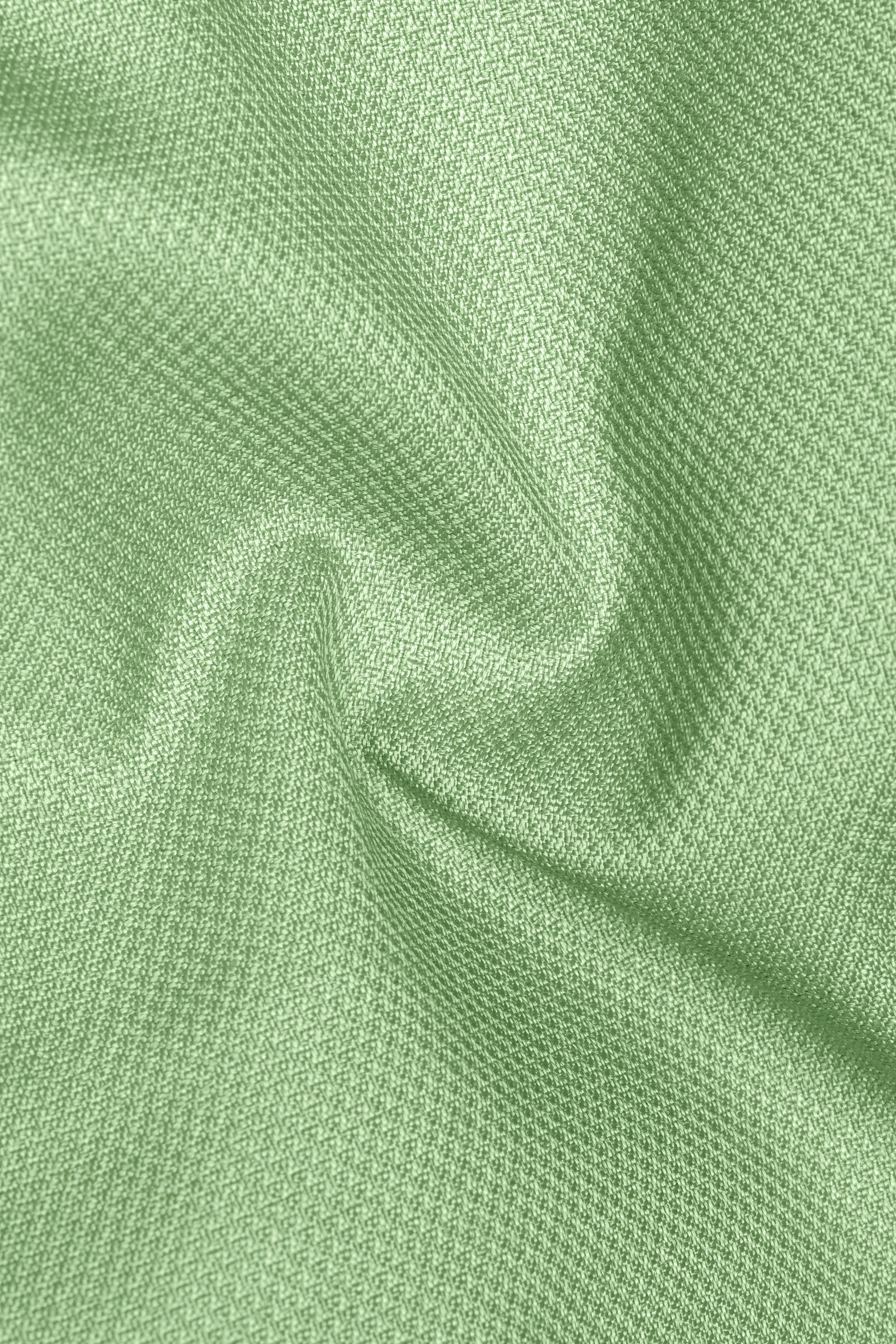 Camouflage Green Cross Placket Bandhgala Wool rich Suit