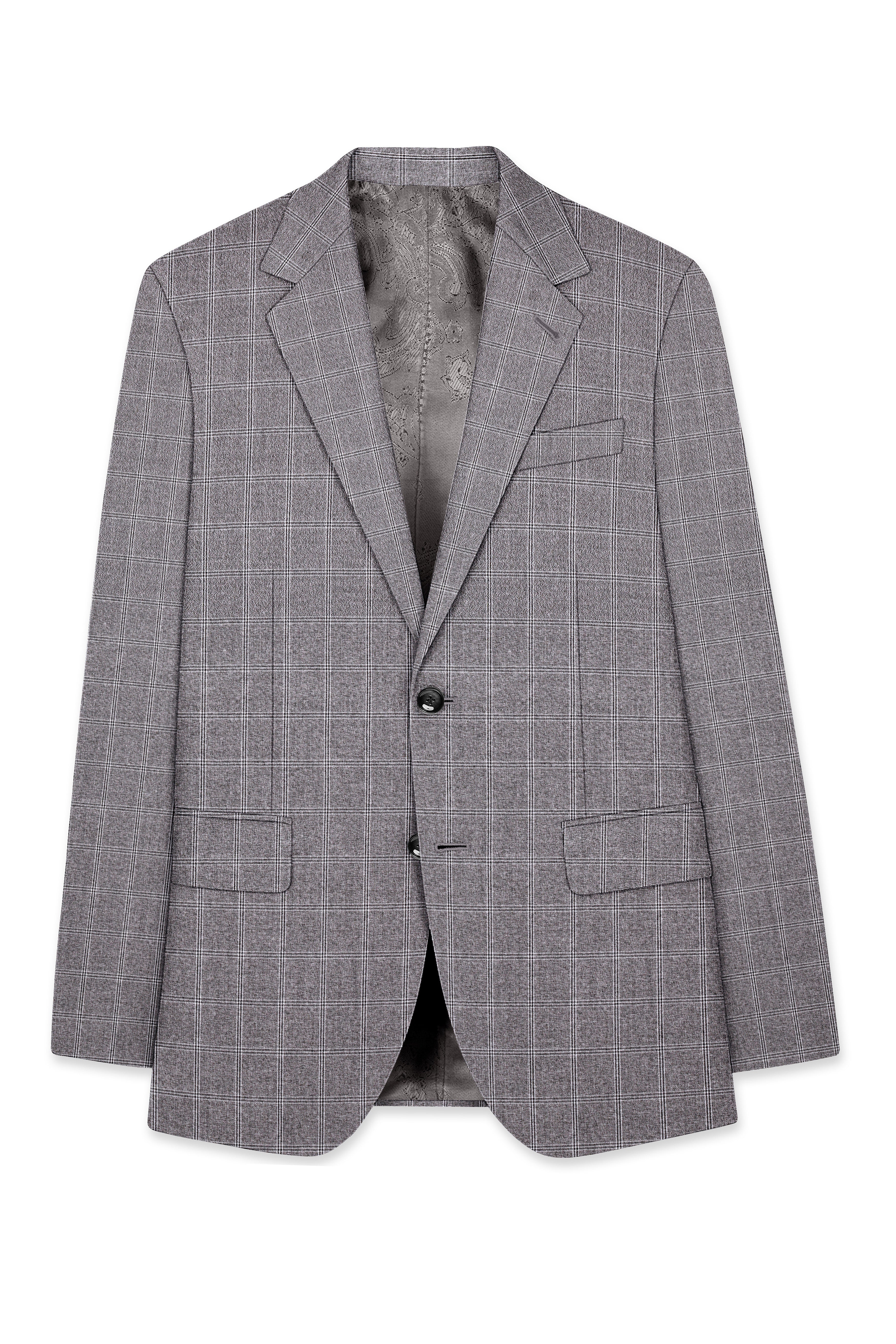 Manatee Grey windowpane Wool Rich Suit