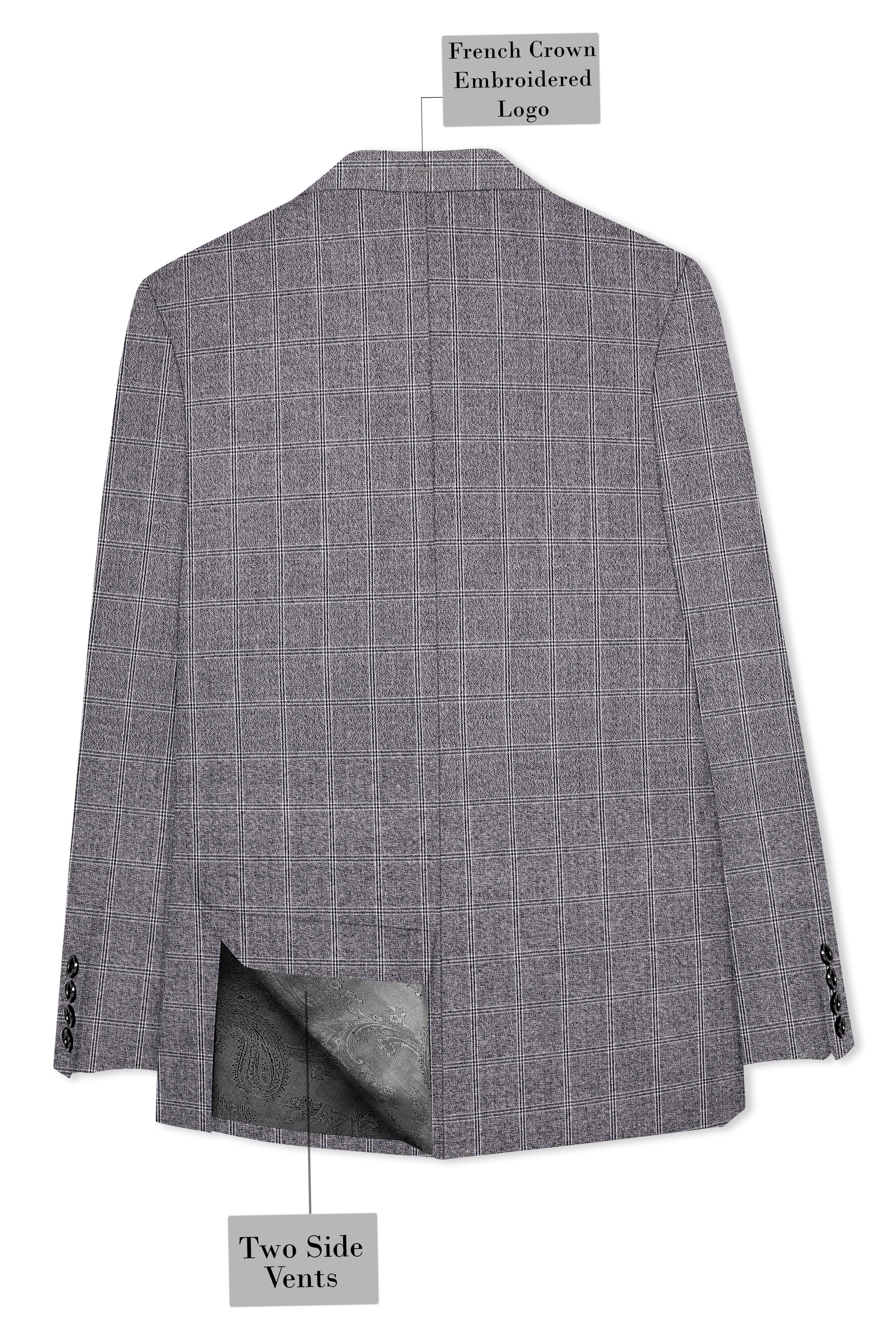 Manatee Grey windowpane Wool Rich Suit