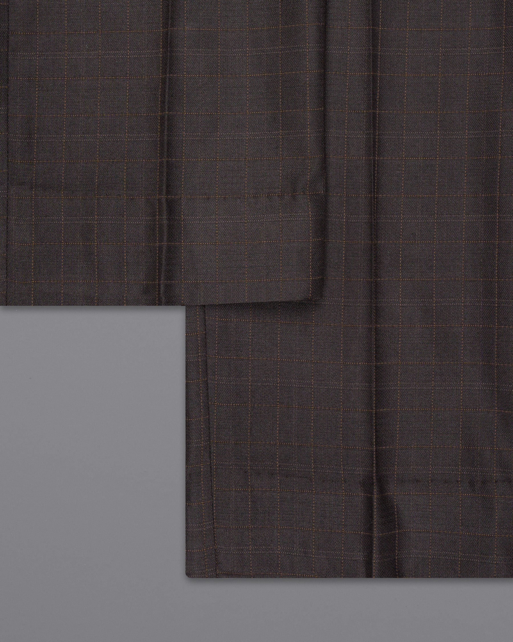 Brown Plaid Wool Rich Suit