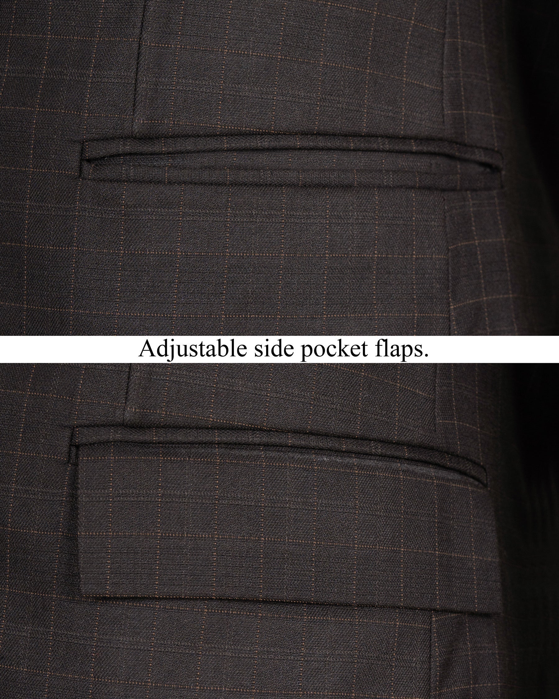 Brown Plaid Wool Rich Suit