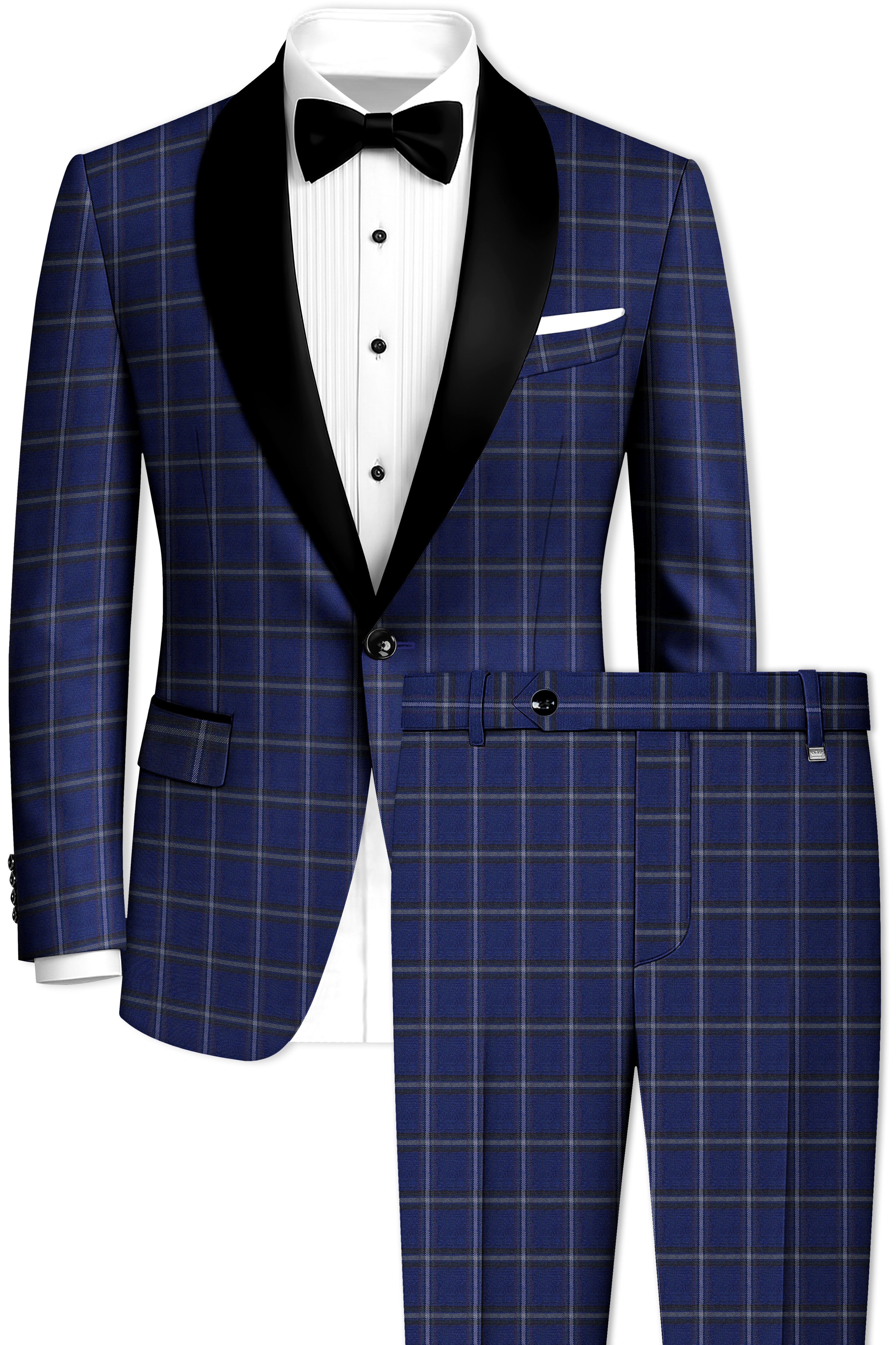Rhino Blue Windowpane Woolrich Tuxedo Suit