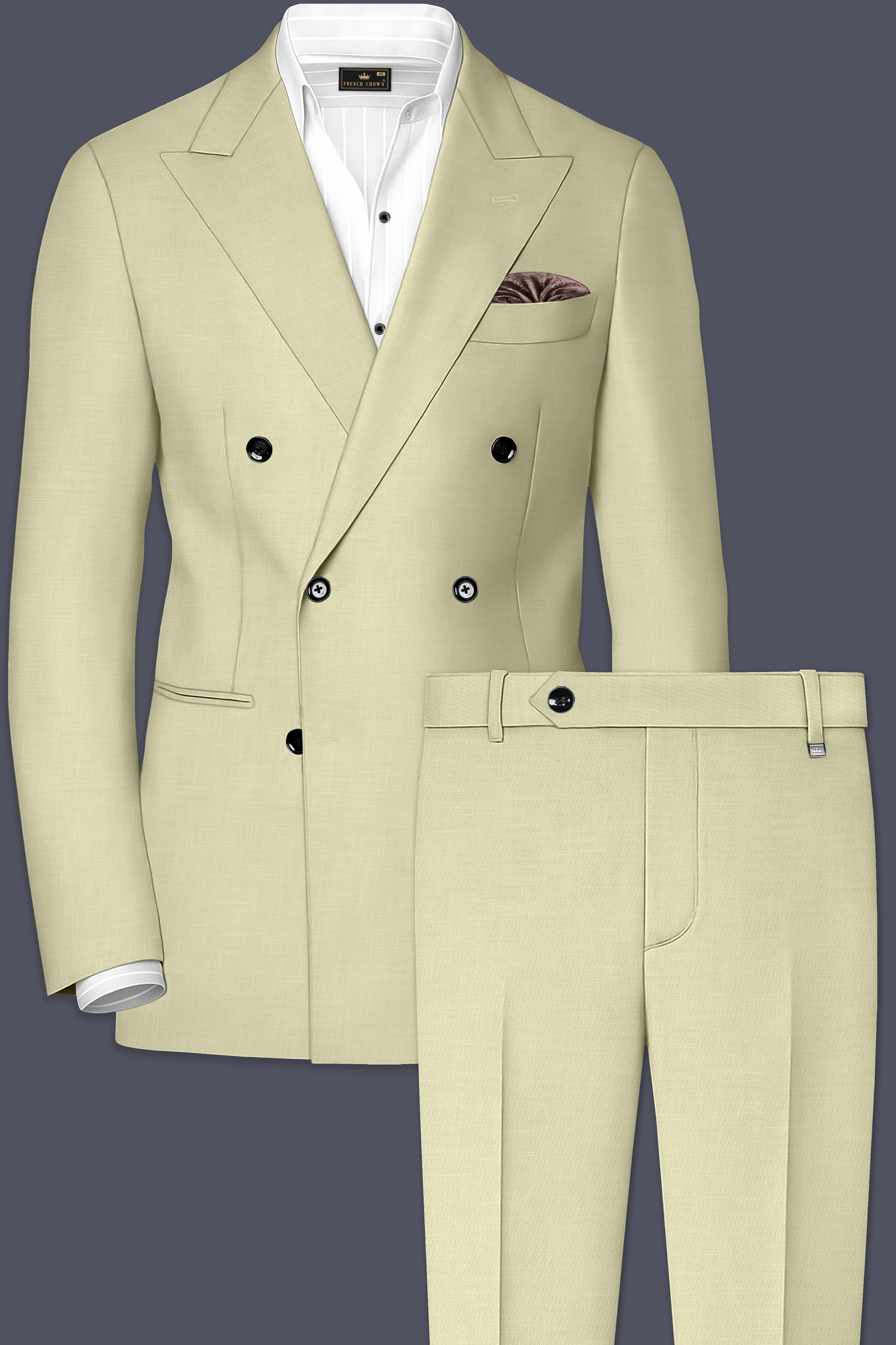 Soft Amber Double Breasted Premium Cotton Suit