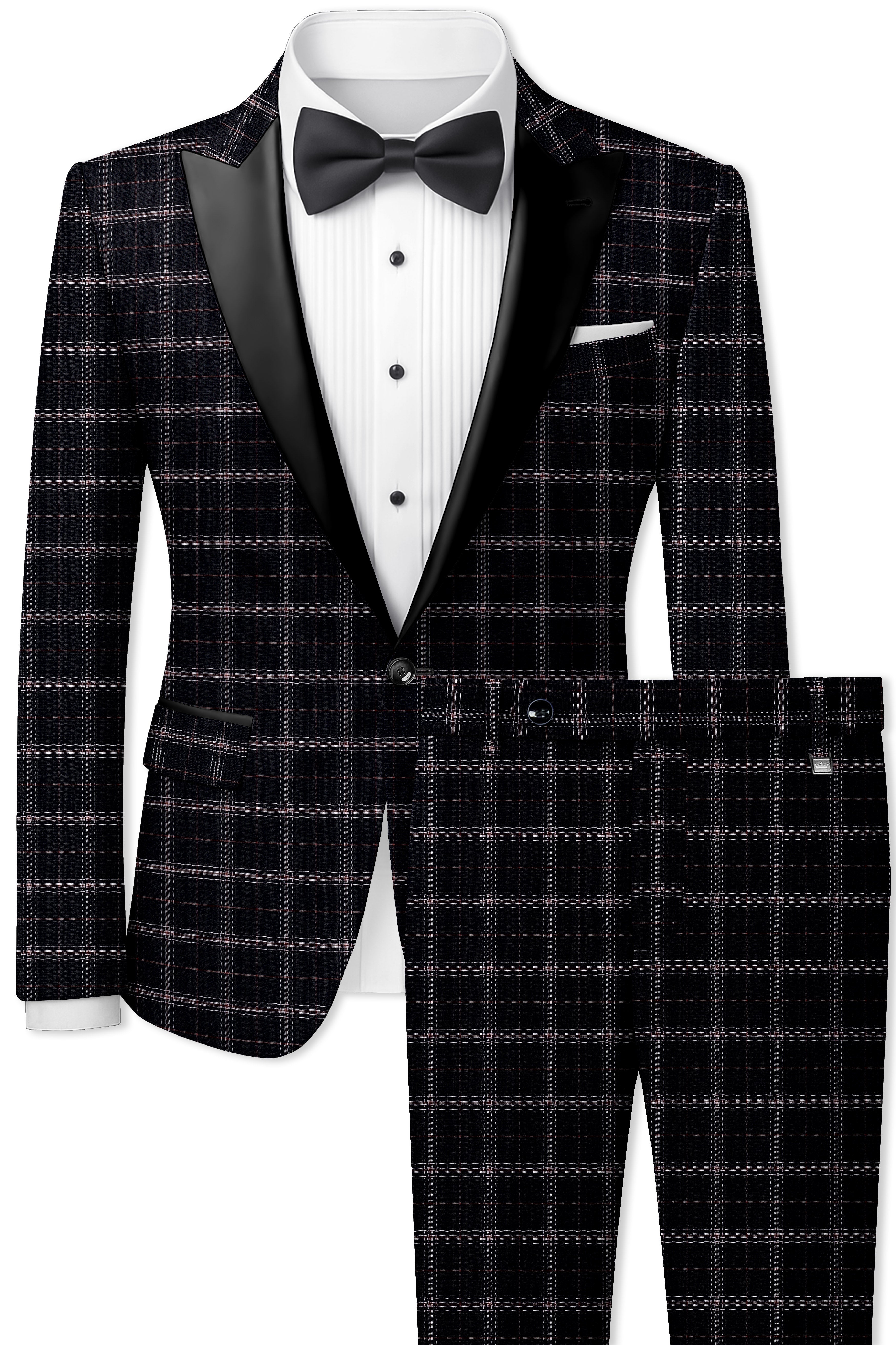 Mind Shaft Black Plaid Woolrich Tuxedo Suit