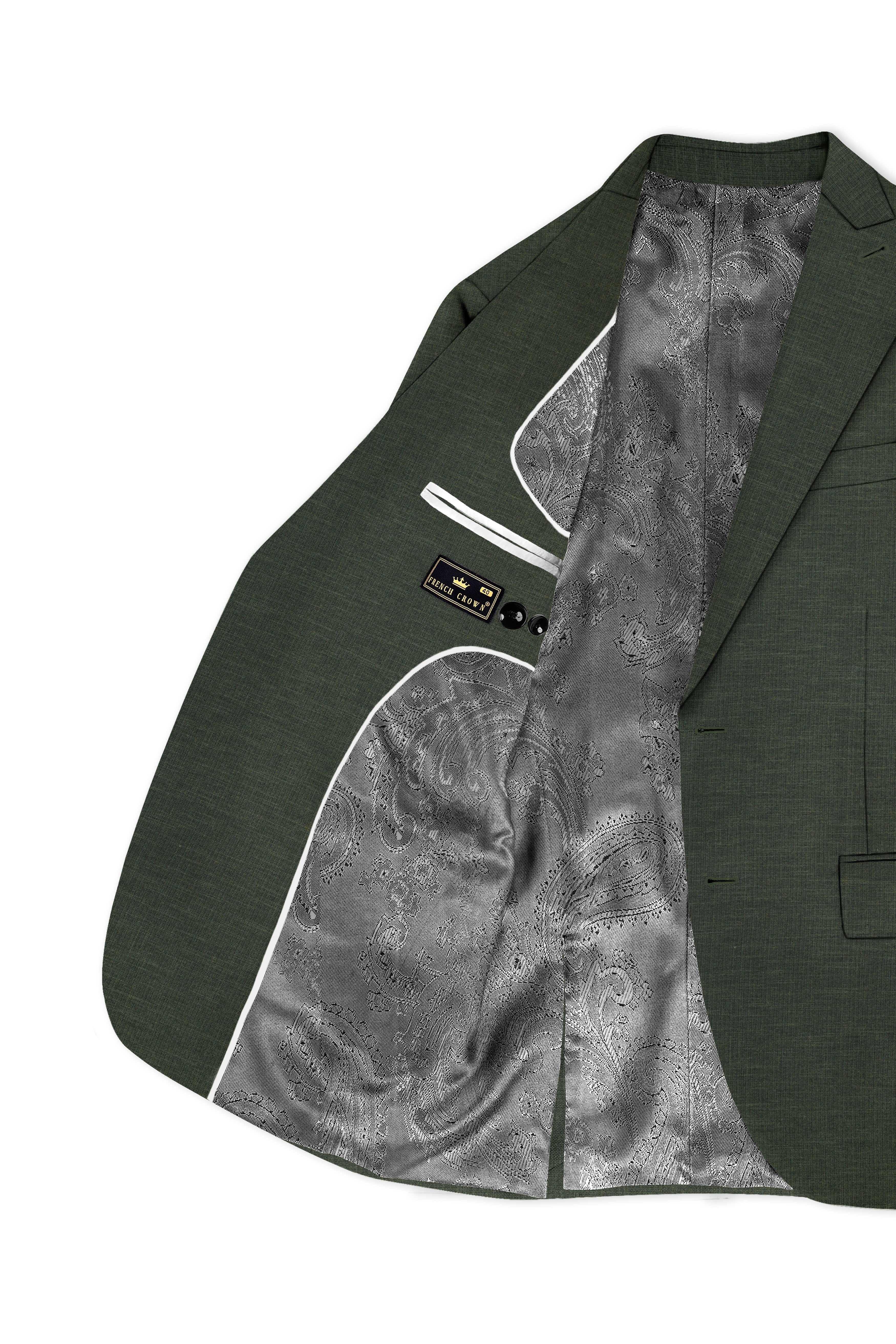 Armadillo Green Solid Premium Cotton Suit