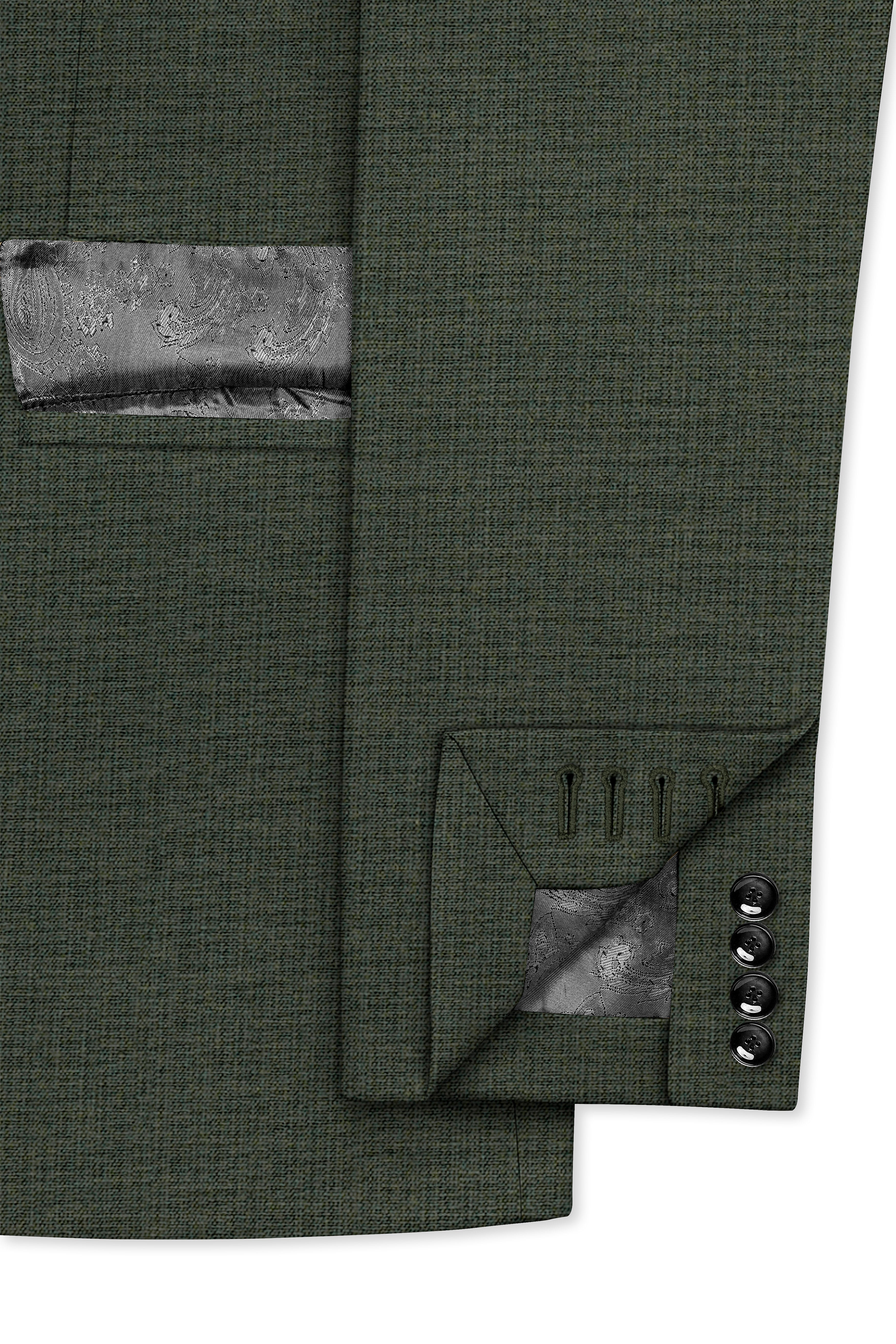 Armadillo Green Solid Premium Cotton Suit
