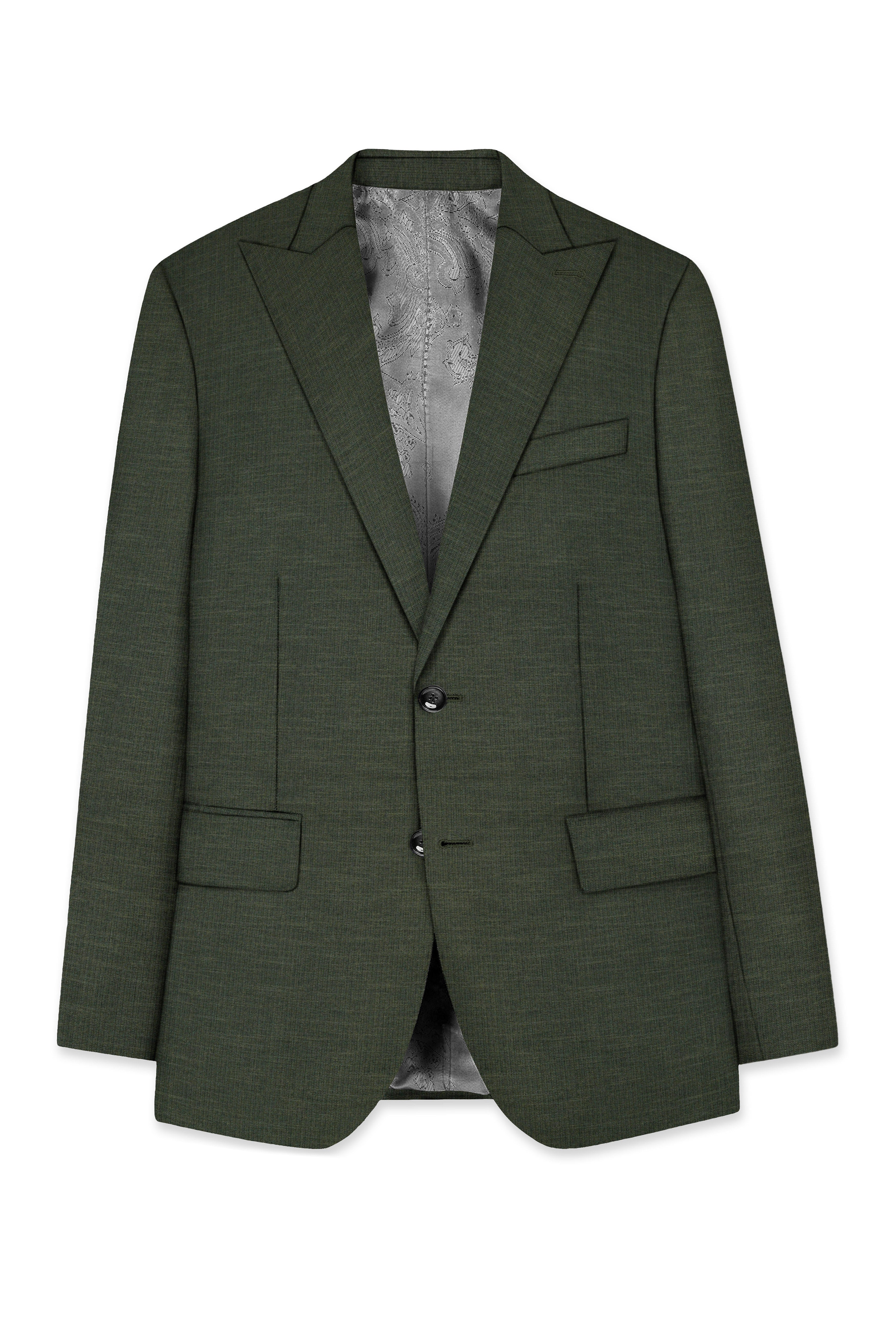 Armadillo Green Solid Premium Cotton Suit