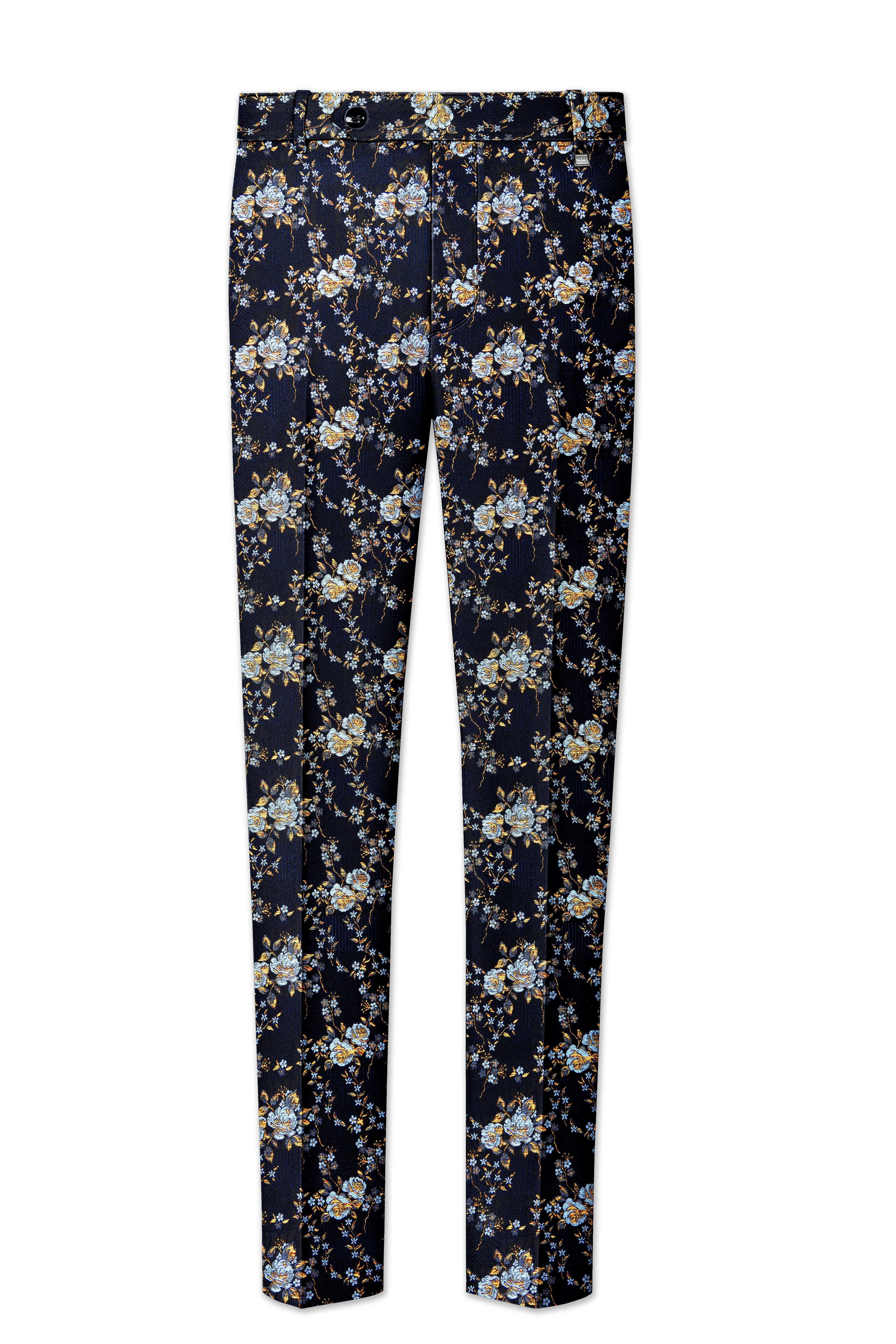 Storm Dust Floral Textured Cross Placket Bandhgala Designer Suit