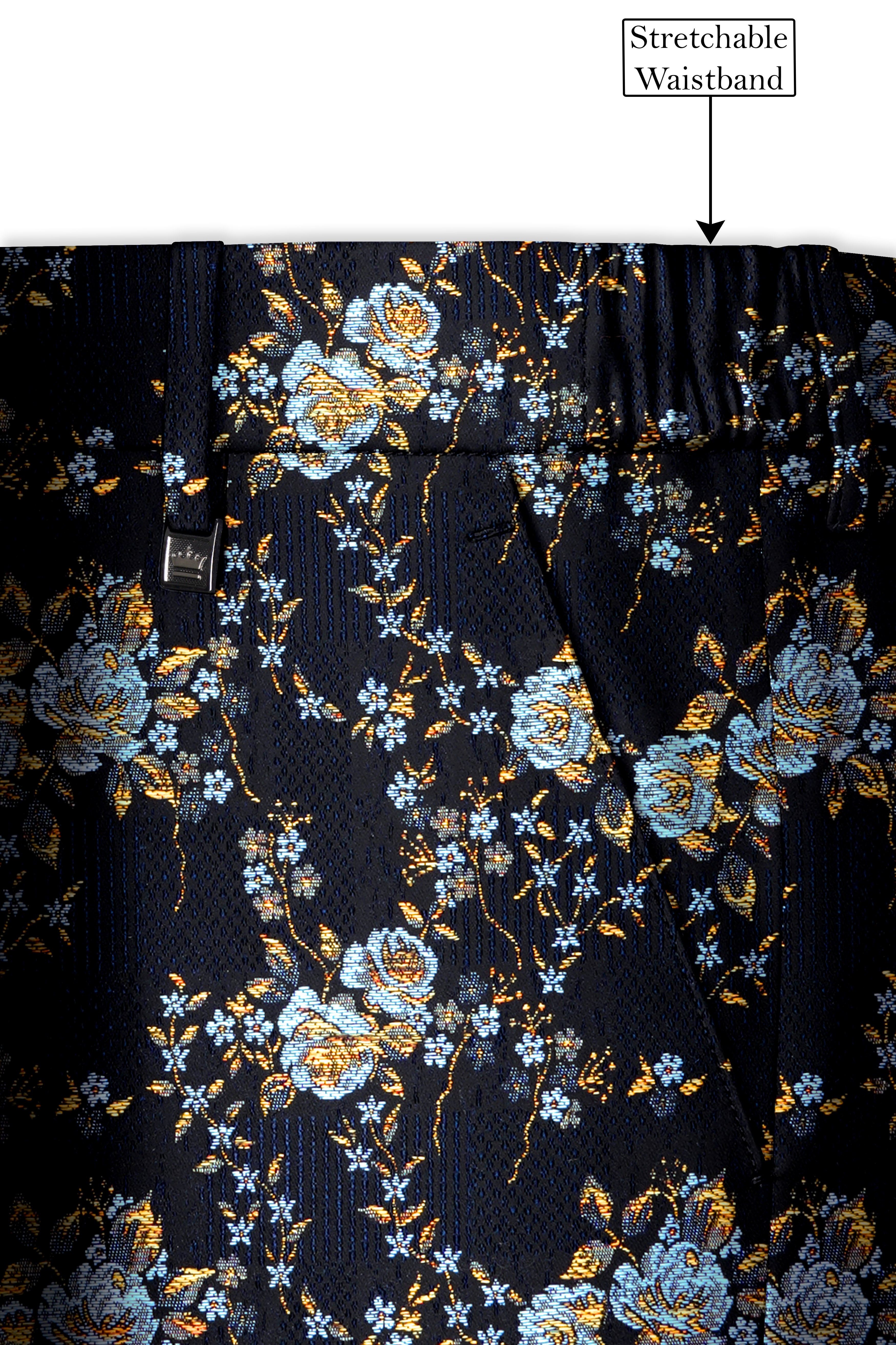 Storm Dust Floral Textured Cross Placket Bandhgala Designer Suit