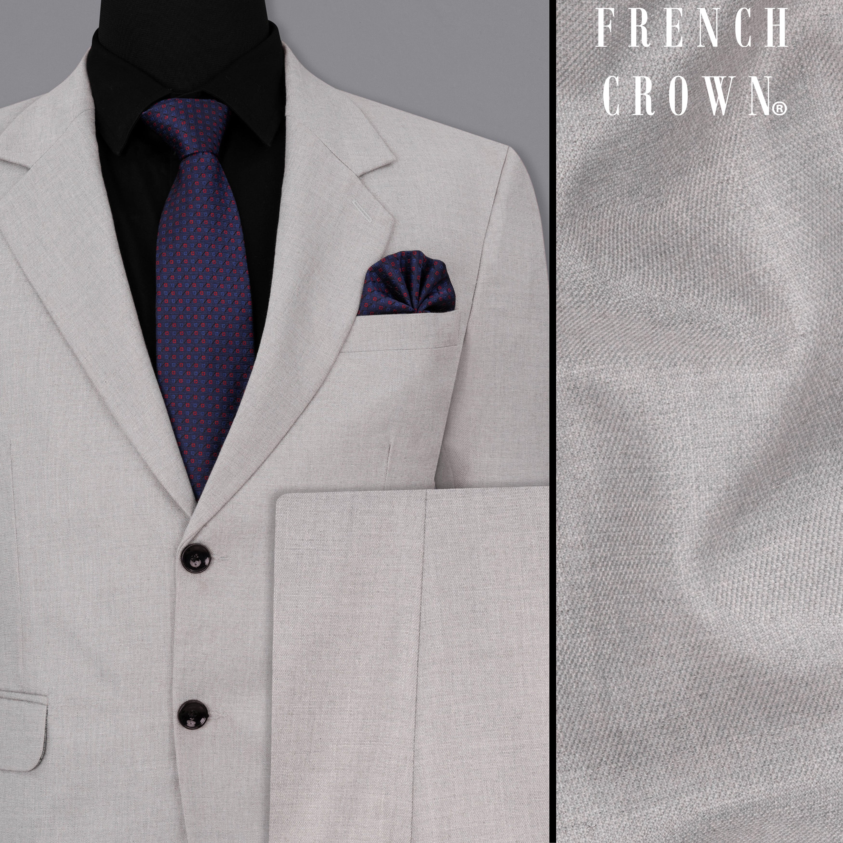 Nobel Gray Single Breasted Suit