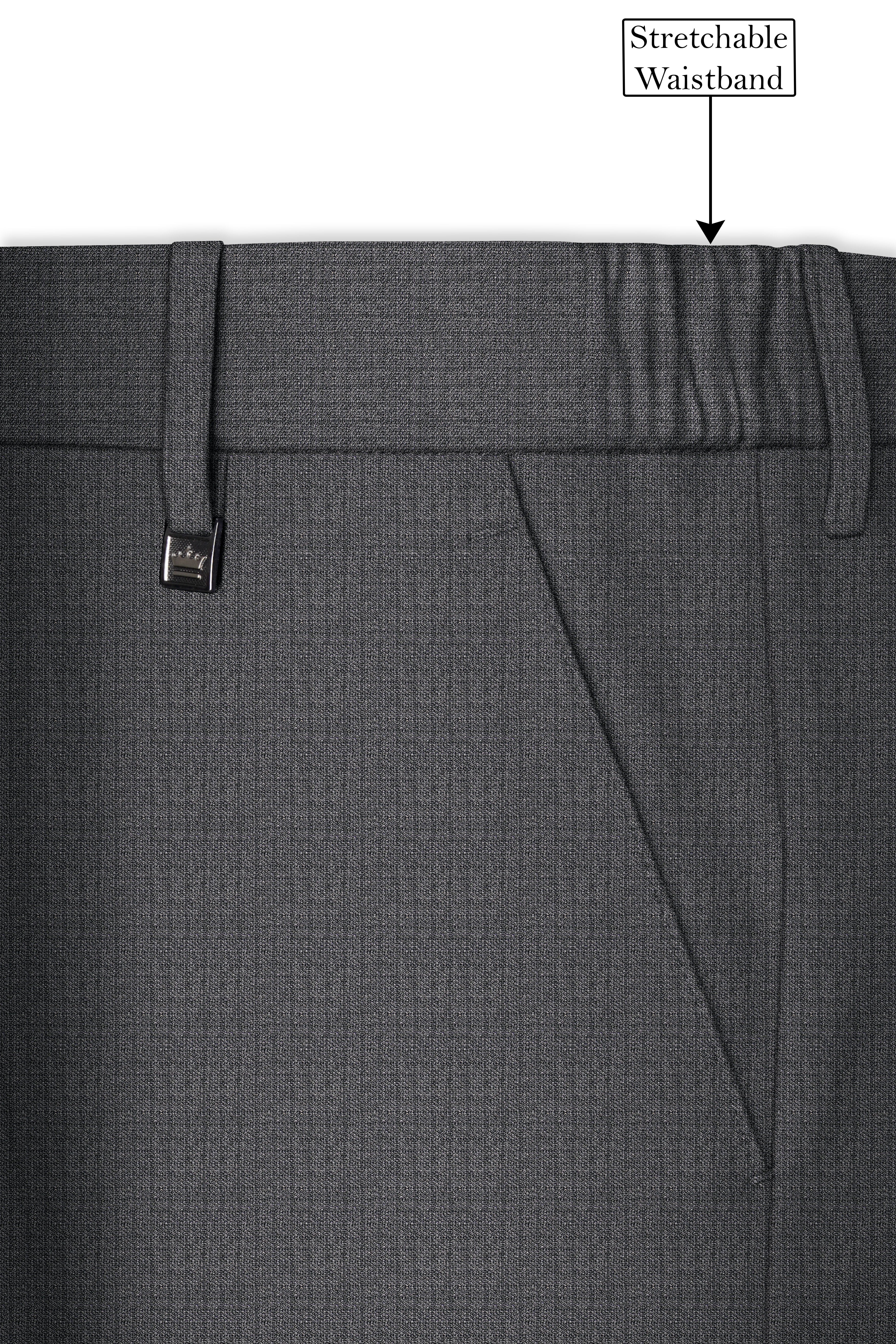 Vampire Gray Cross Placket Bandhgala Suit