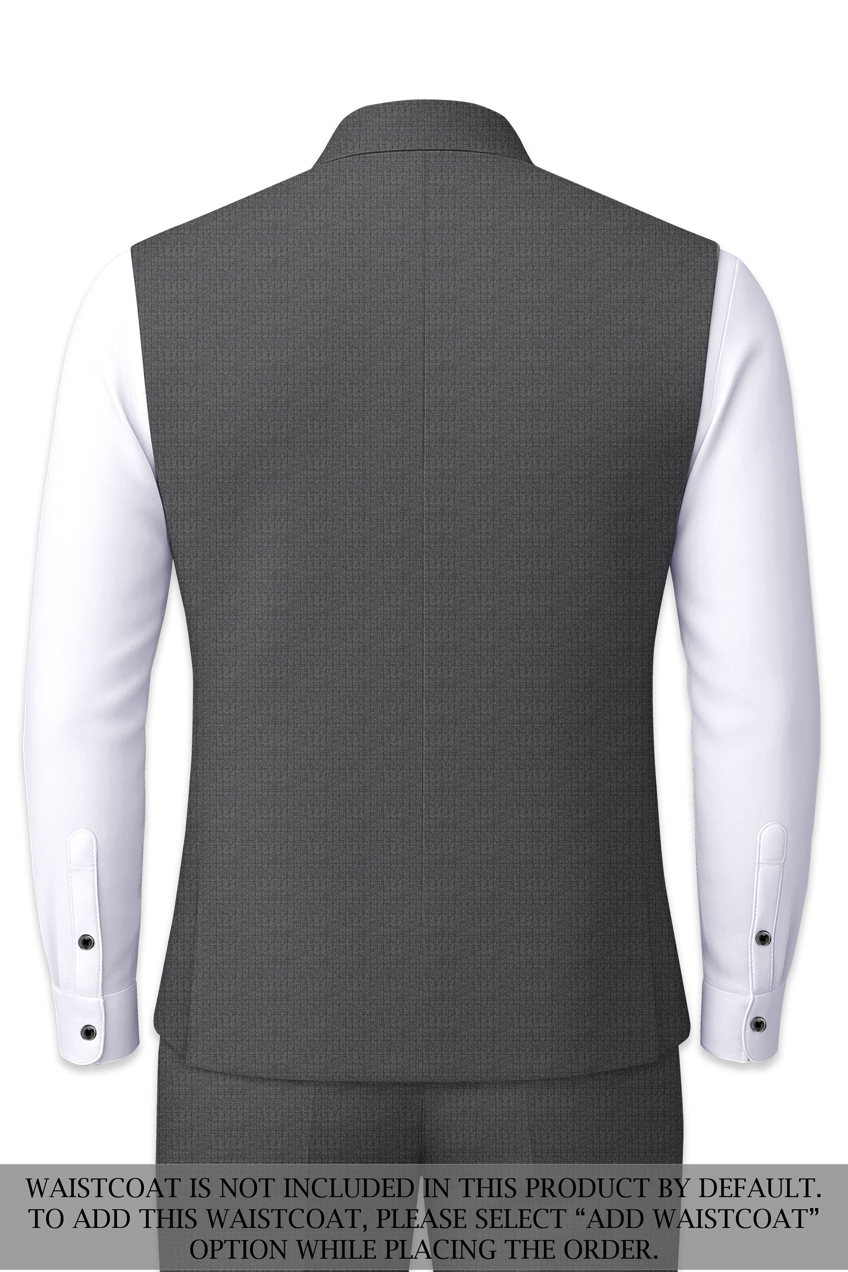 Vampire Gray Cross Placket Bandhgala Suit
