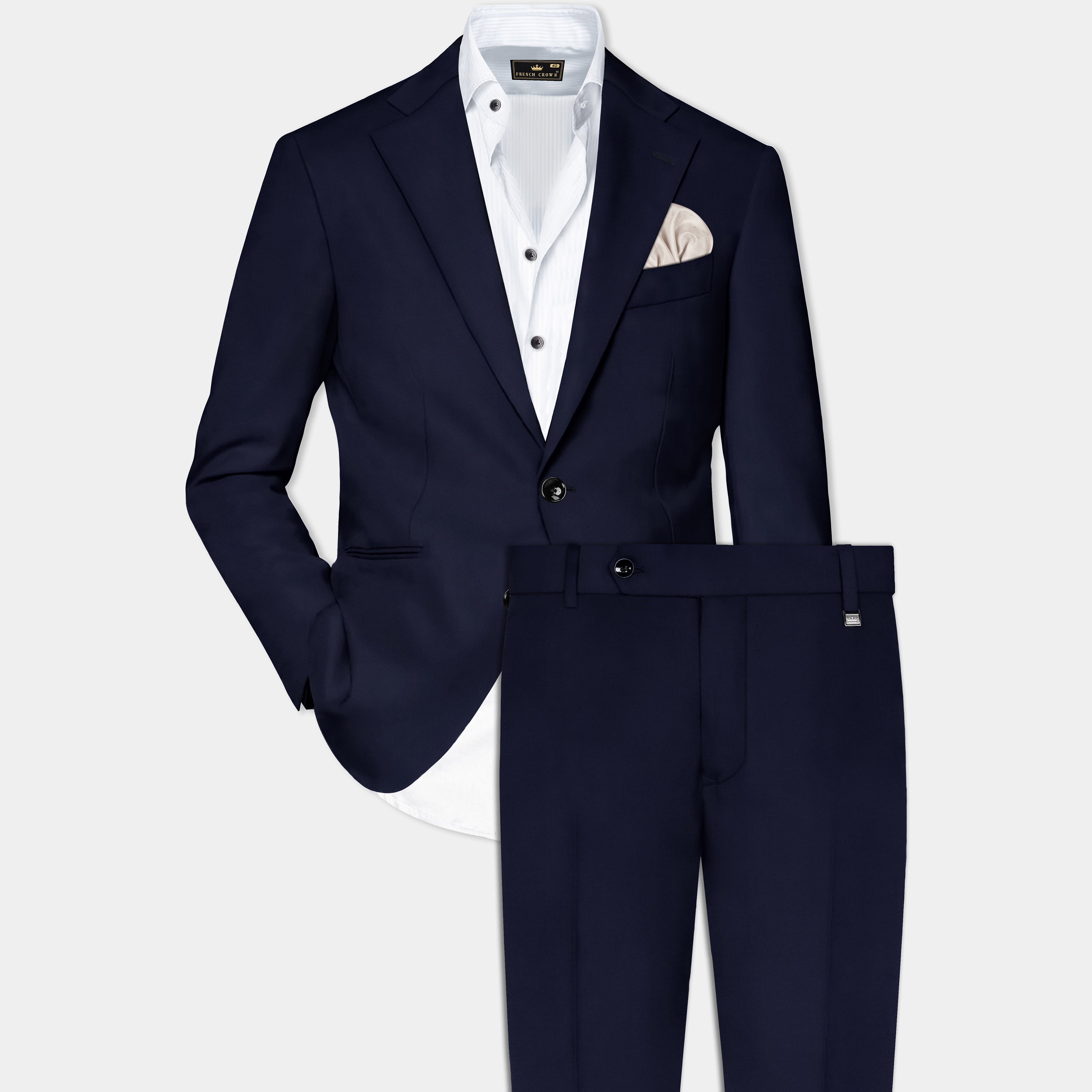 Mirage Blue Diamond Textured Single Breasted Suit