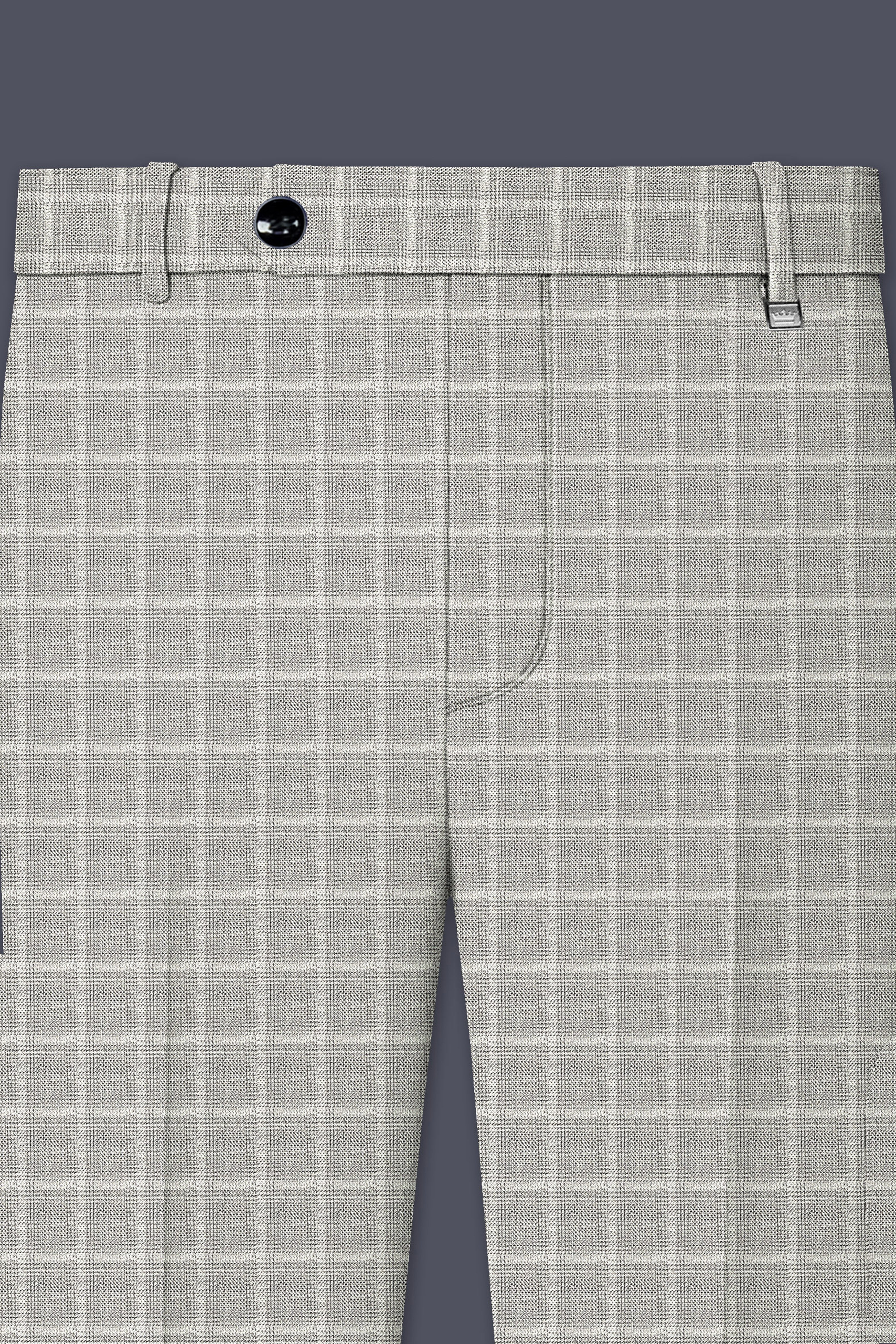 Timberwolf light gray Plaid Double Breasted Suit