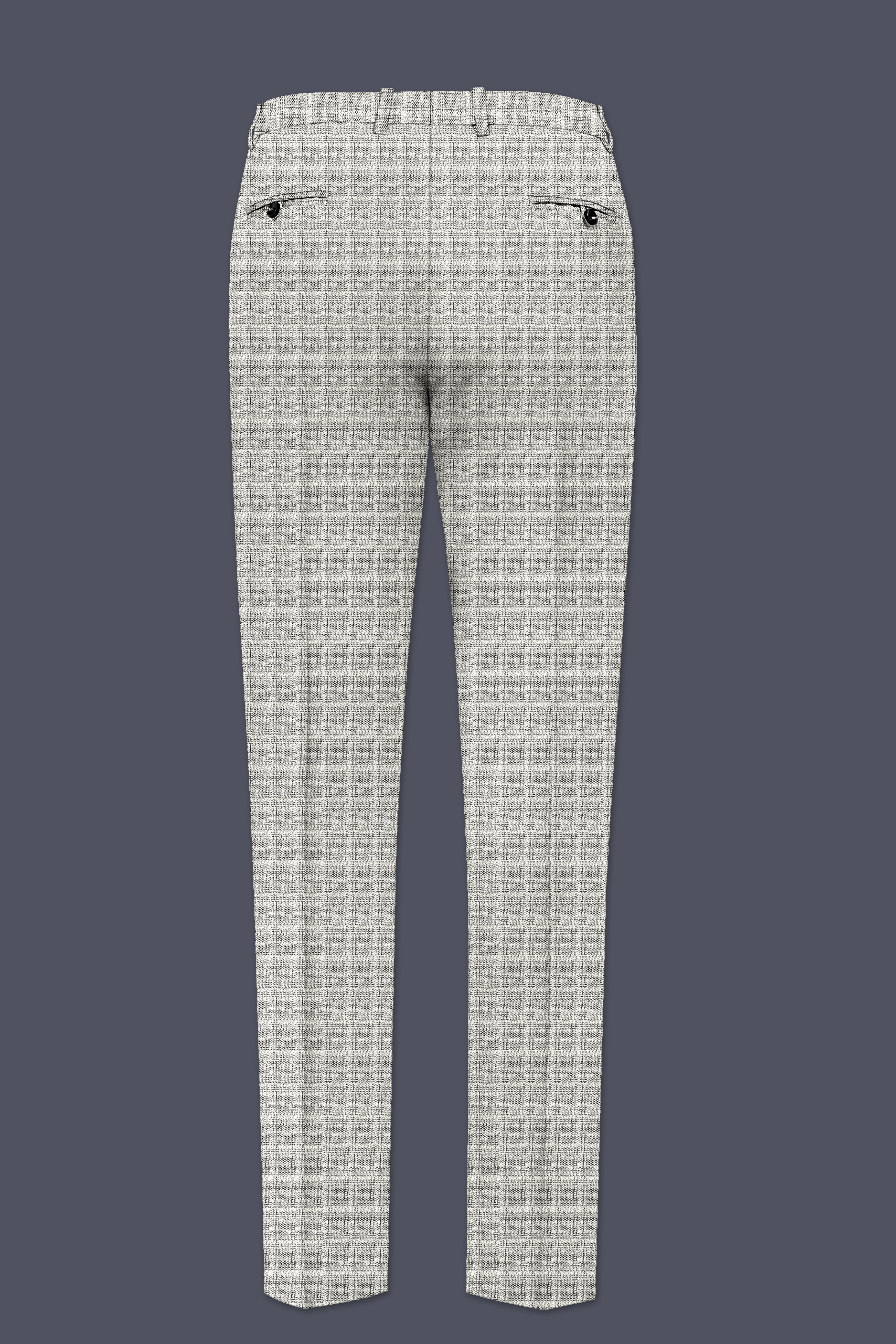 Timberwolf light gray Plaid Double Breasted Suit