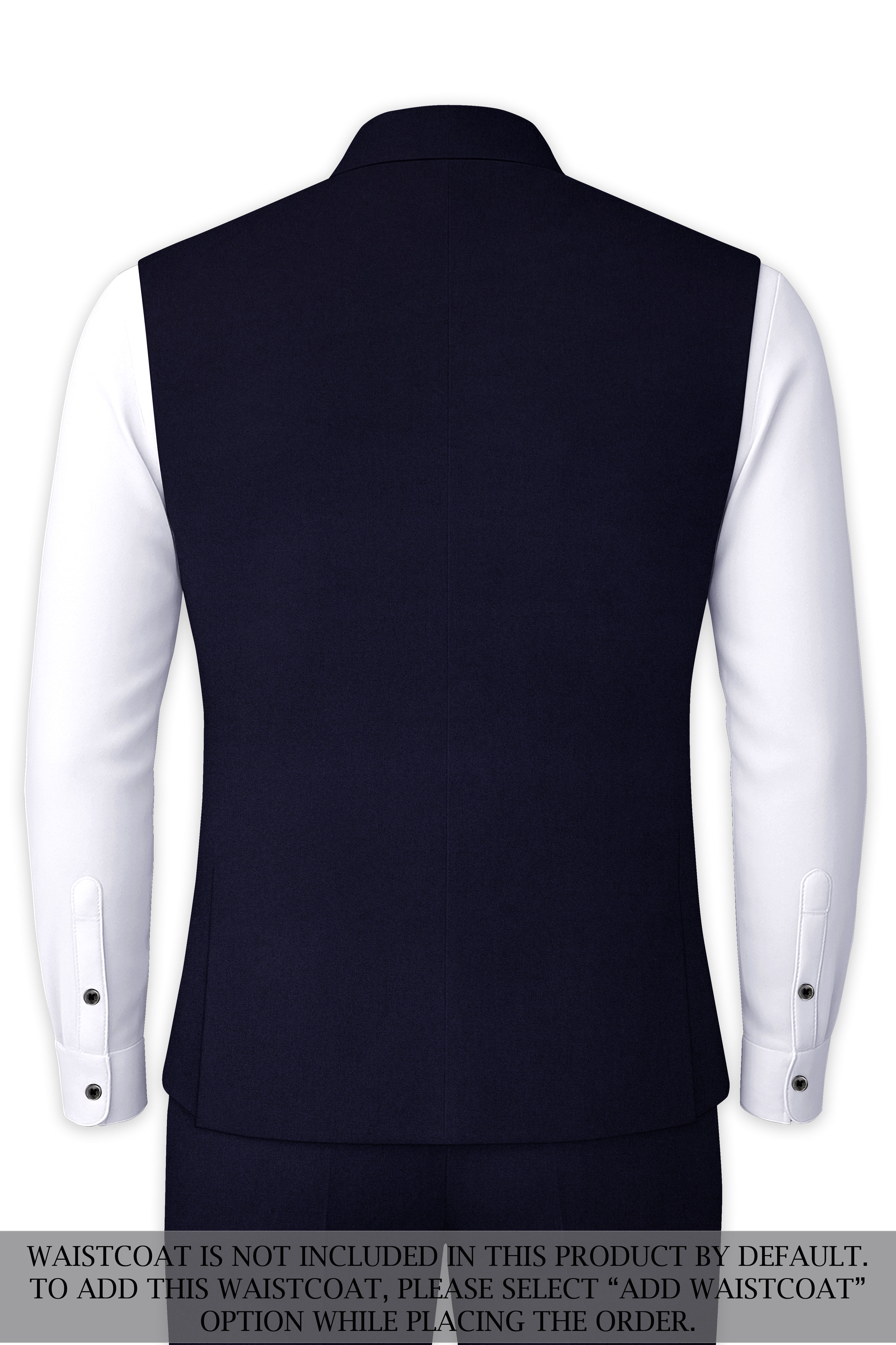 Gunmetal Blue Cross Placket Bandhgala Suit