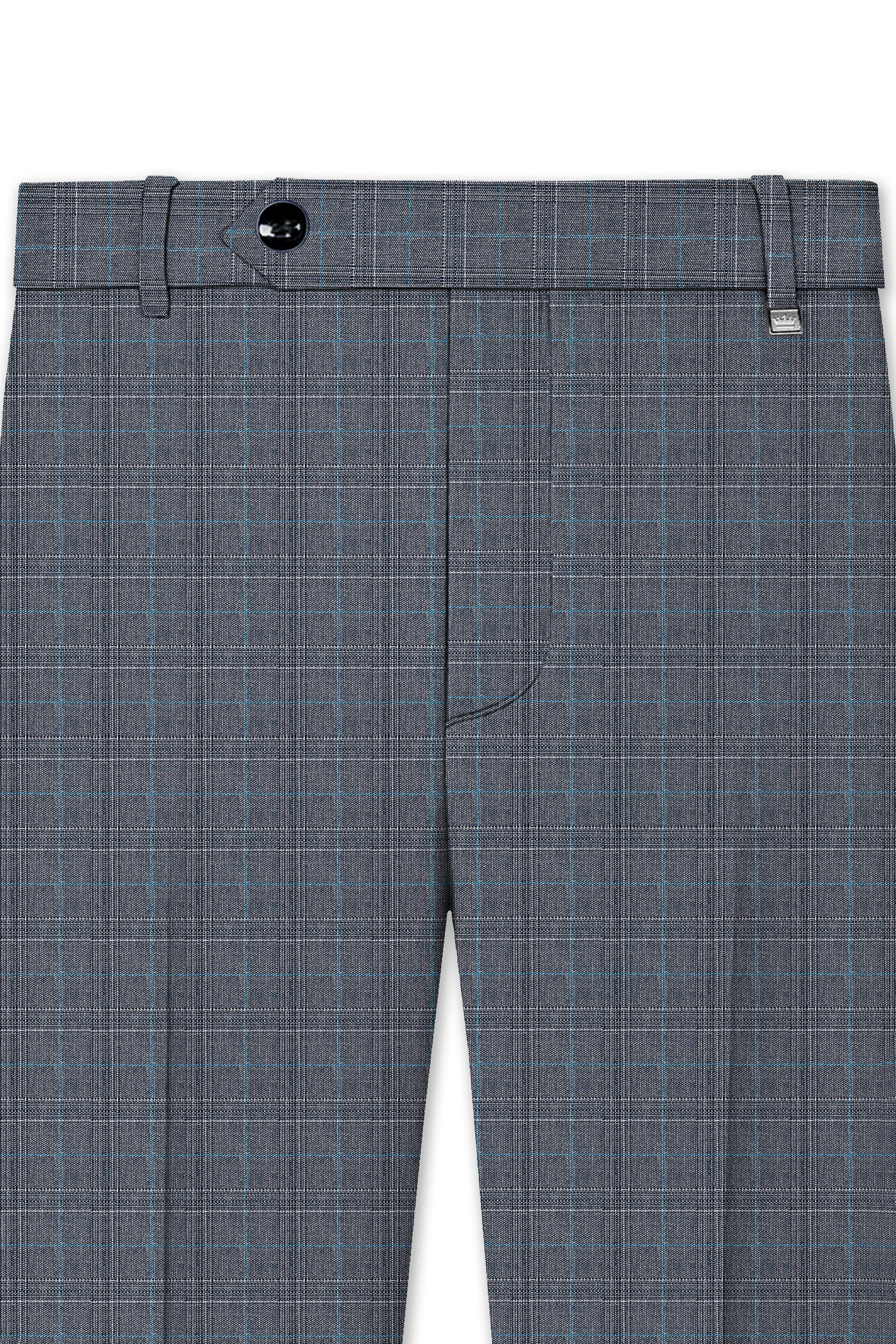 Mobster Grey Windowpane Premium Cotton Suit