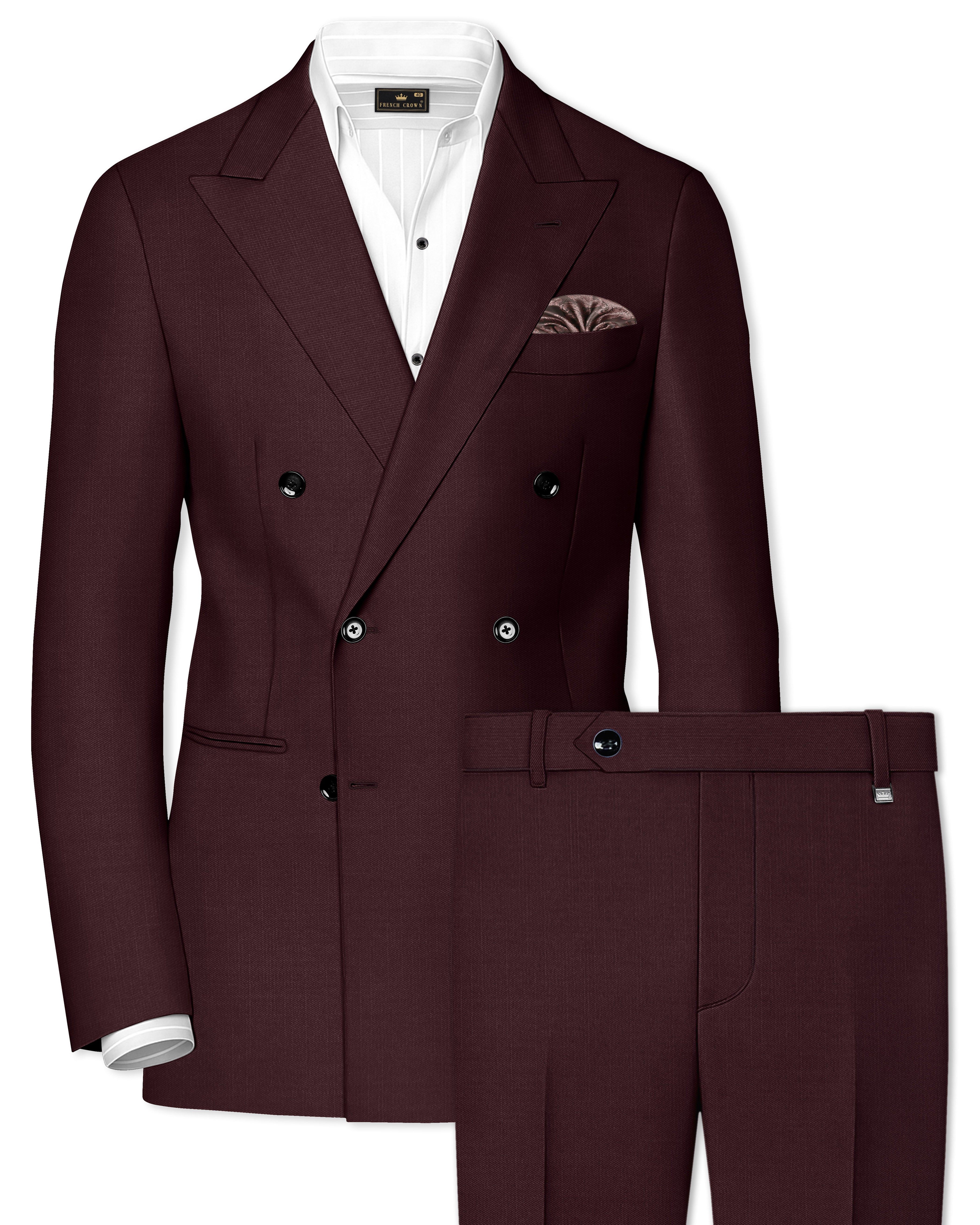 Matterhorn Maroon Double Breasted Suit