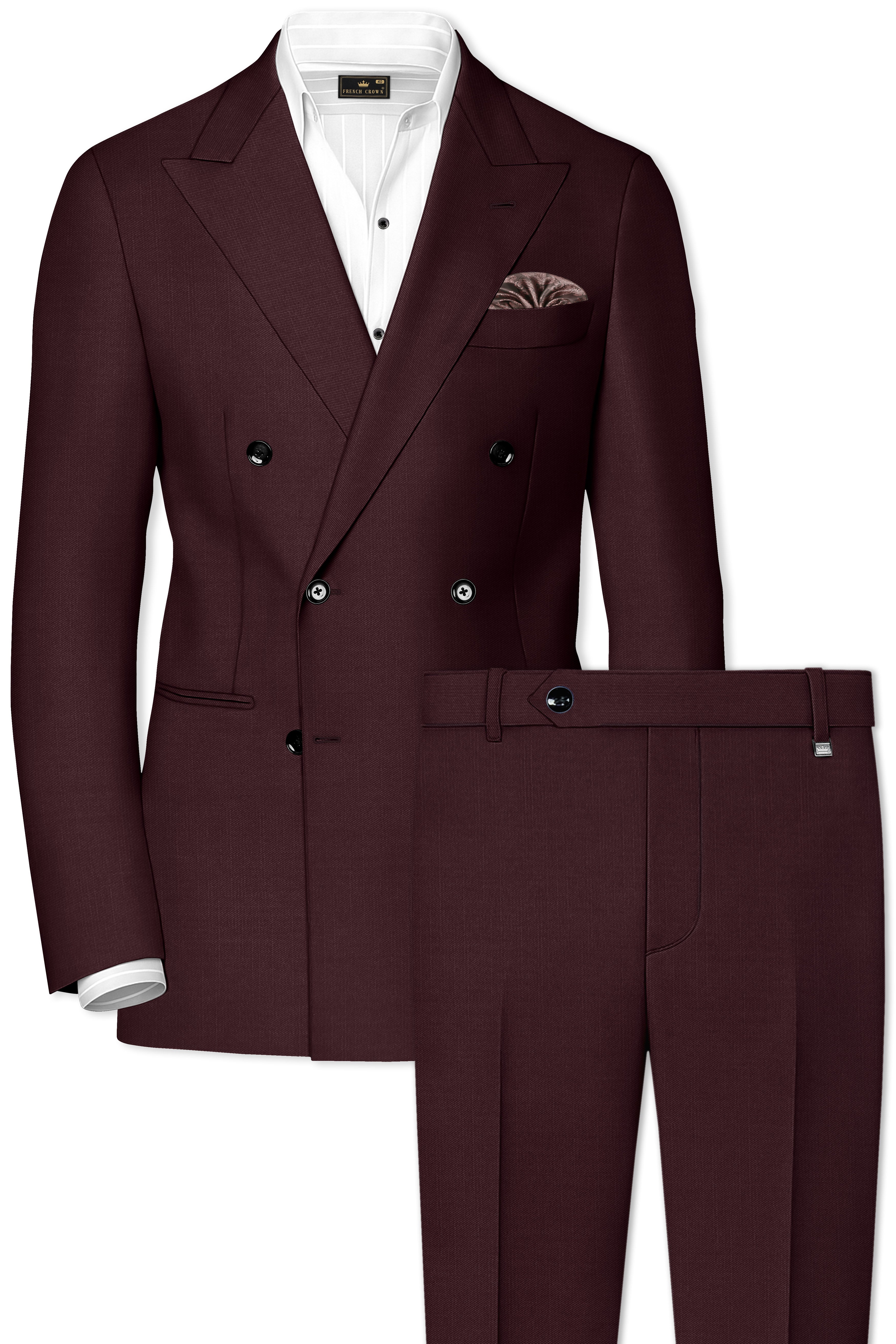 Matterhorn Maroon Double Breasted Suit