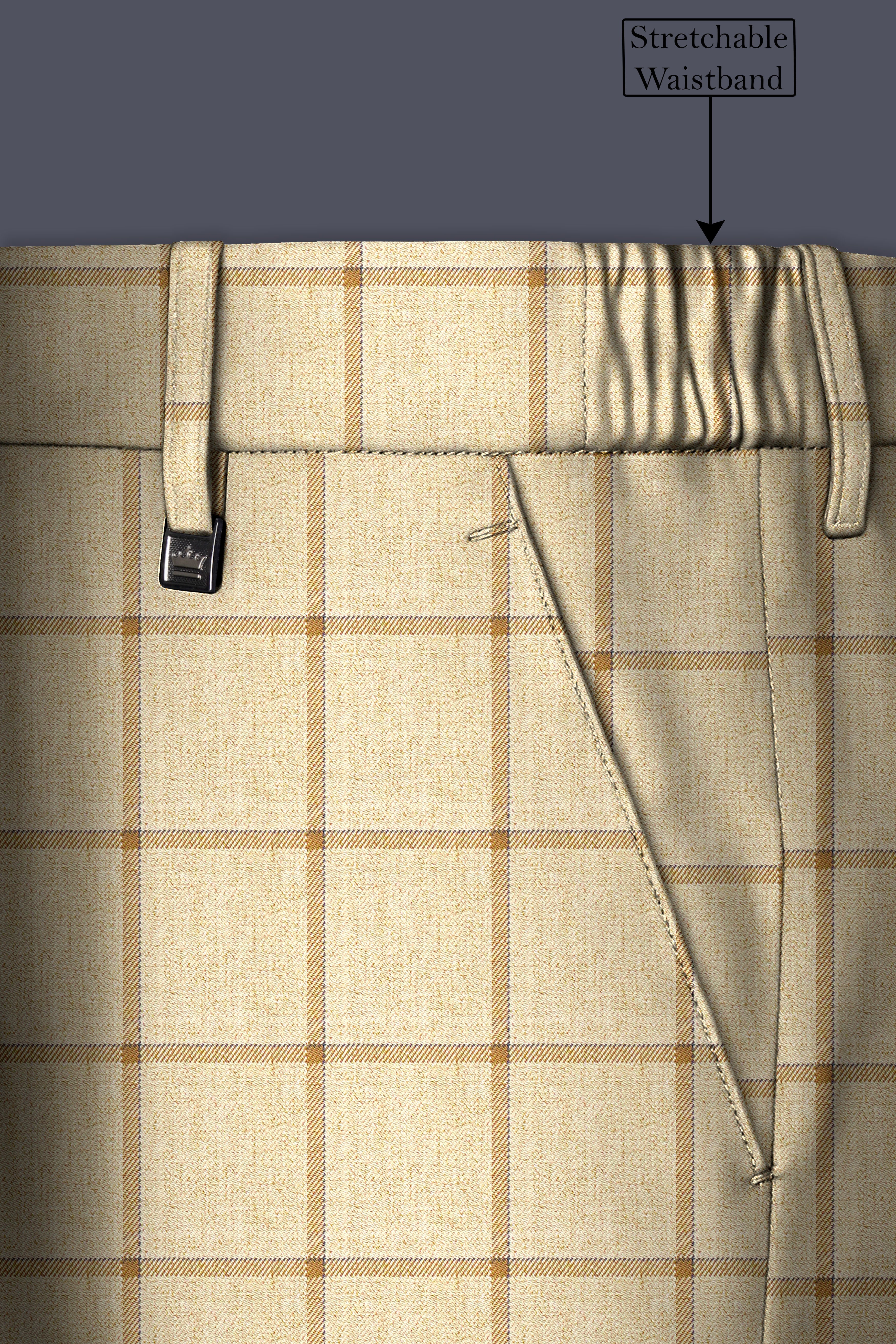 Rodeo Dust Brown Windowpane Double Breasted Suit