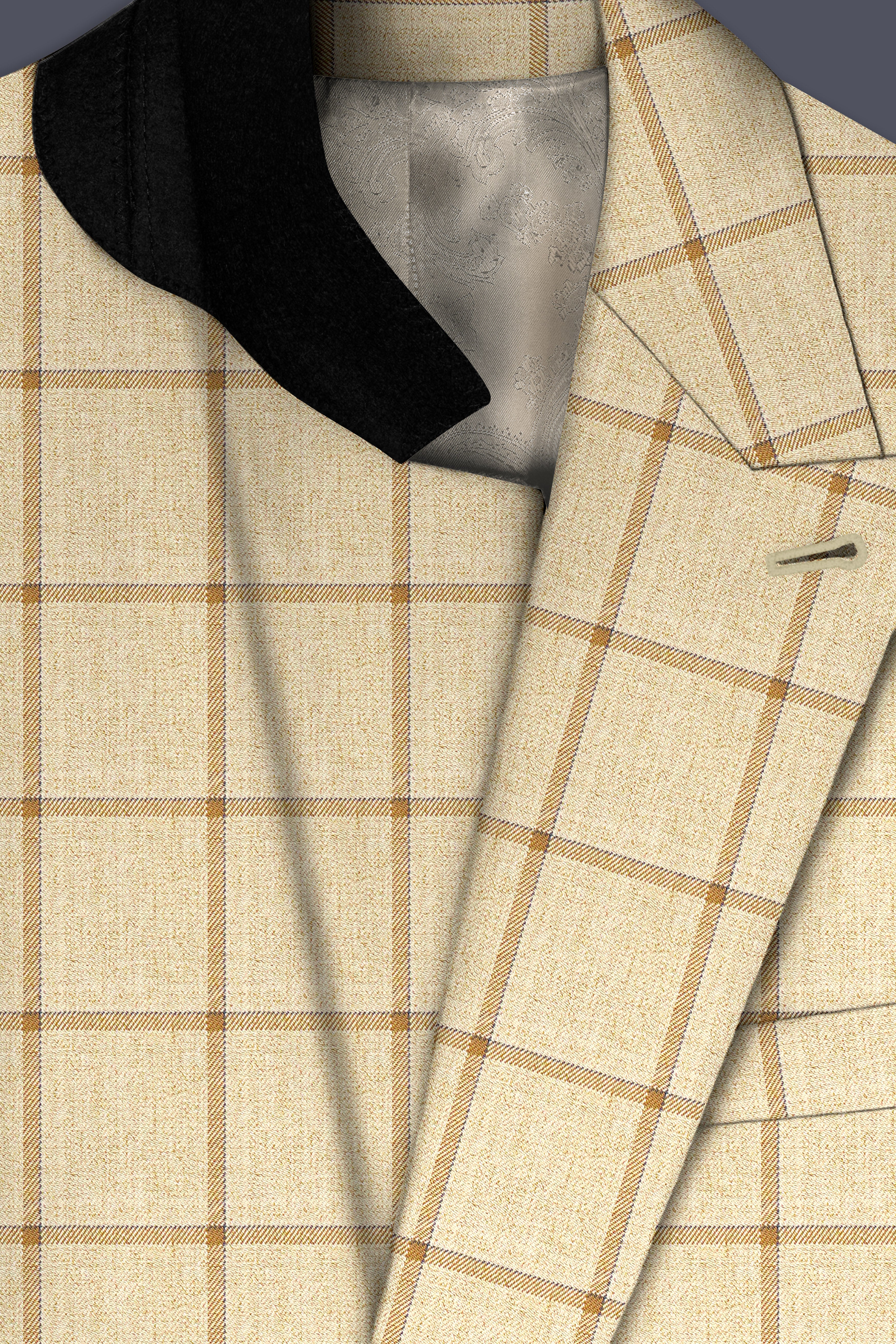 Rodeo Dust Brown Windowpane Double Breasted Suit