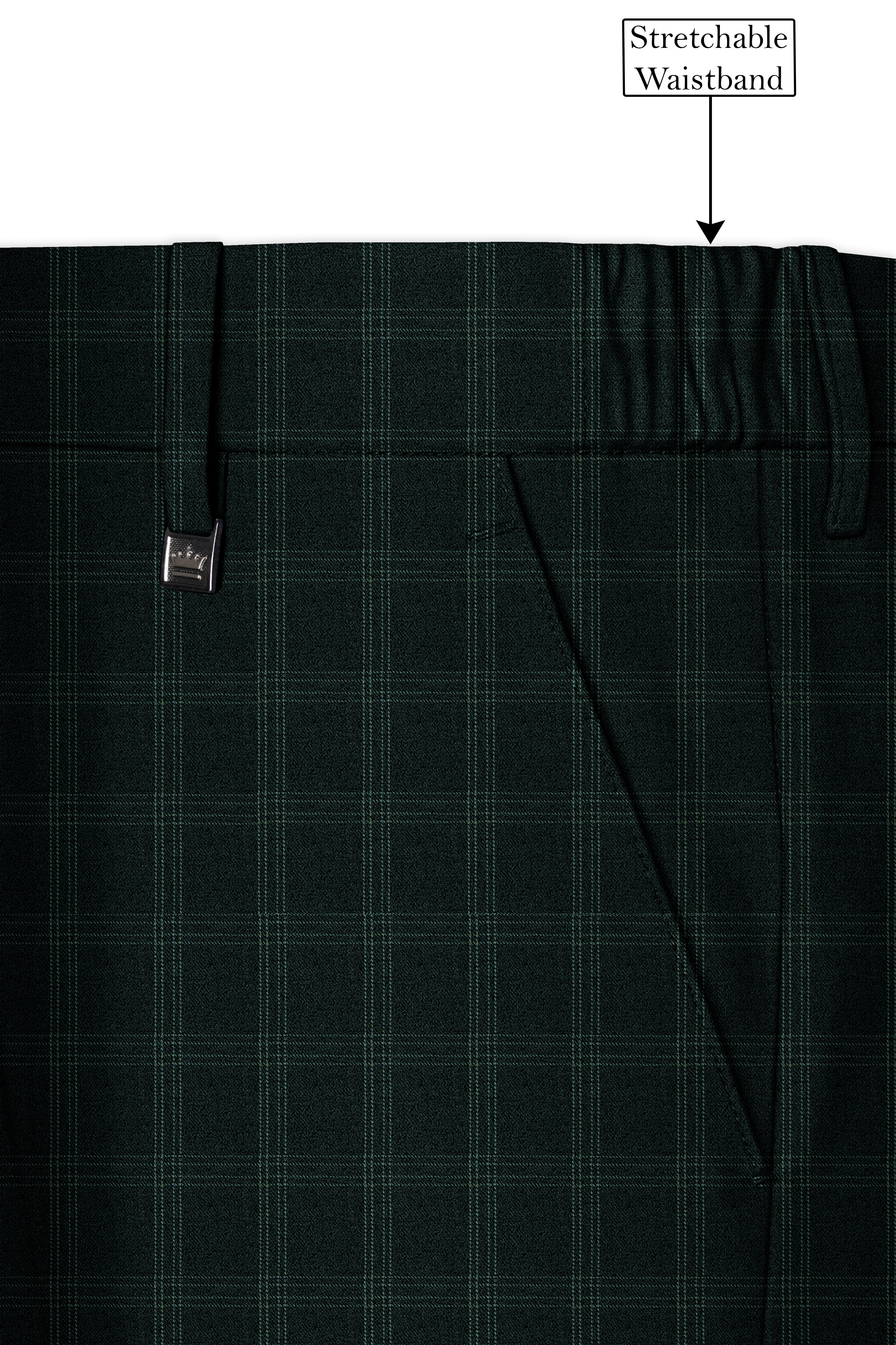 Zeus Green Plaid Cross Placket Bandhgala Suit