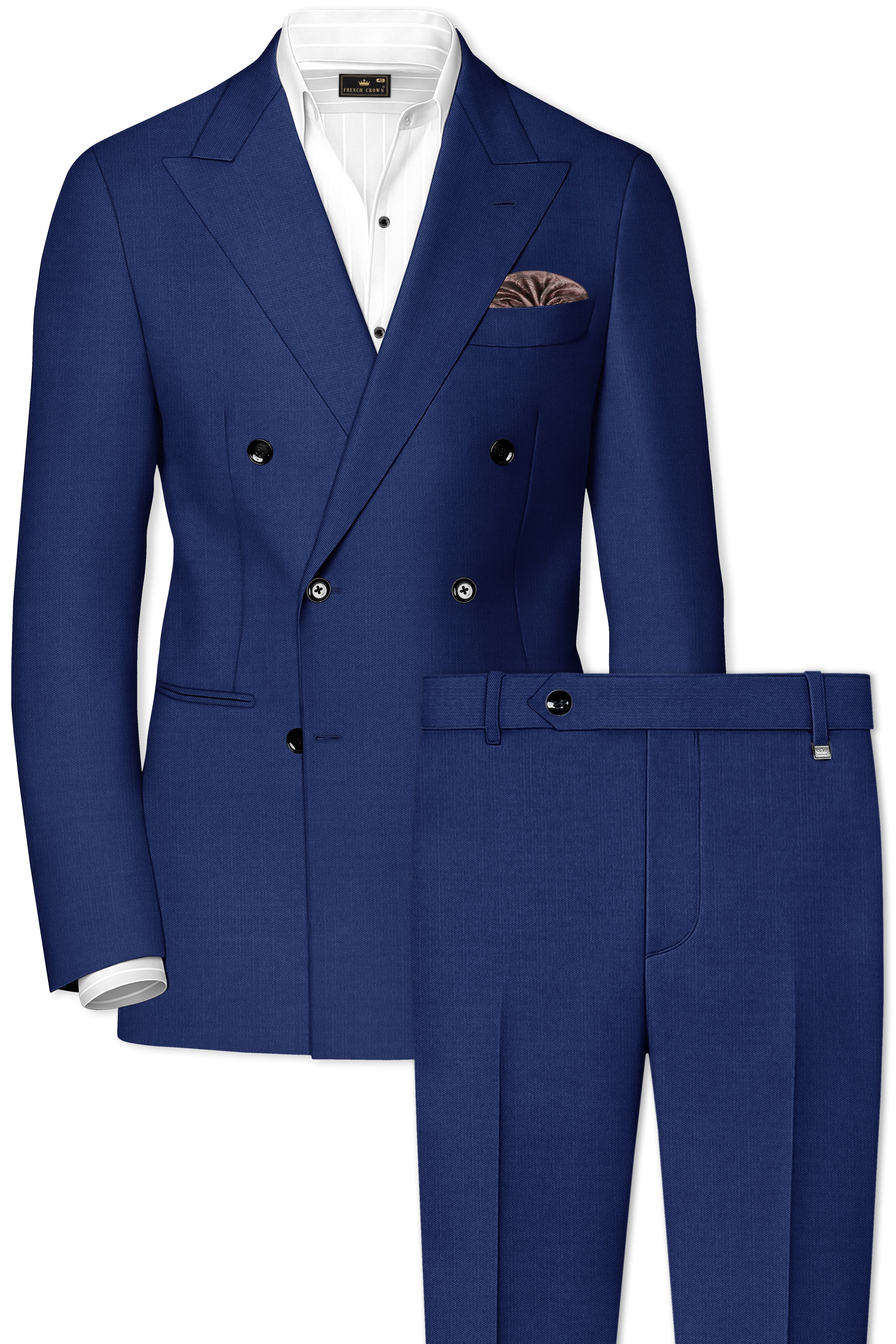 Outer Space Blue Double Breasted Suit